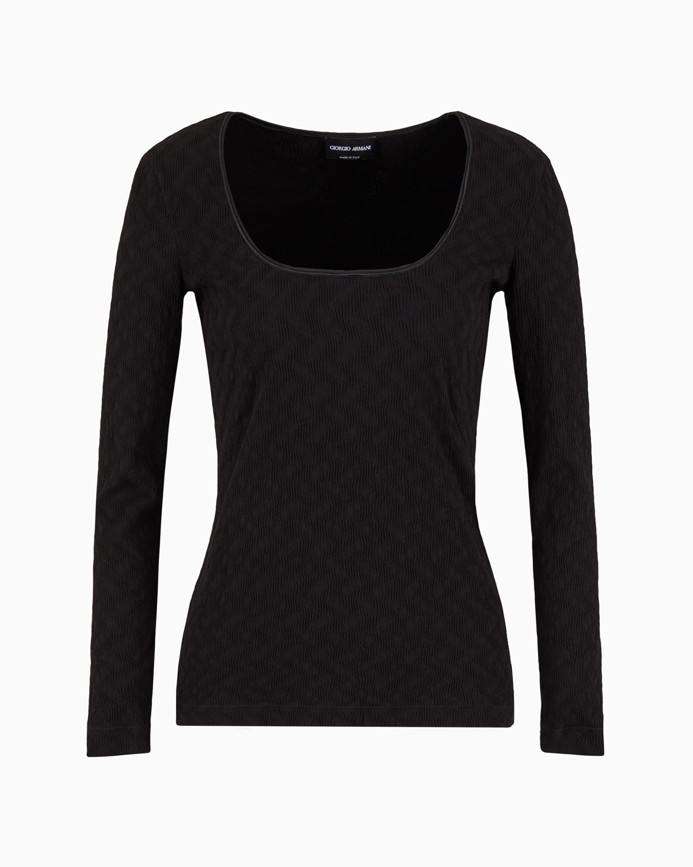 Jersey de cuello redondo en punto de viscosa y cachemir con tejido jacquard ASV Diapositiva 0