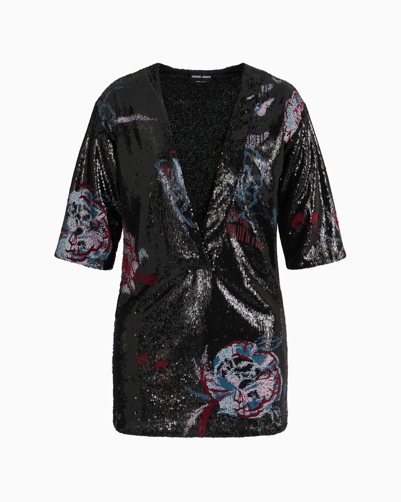 Bluse mit besticktem V-Ausschnitt Folie 0