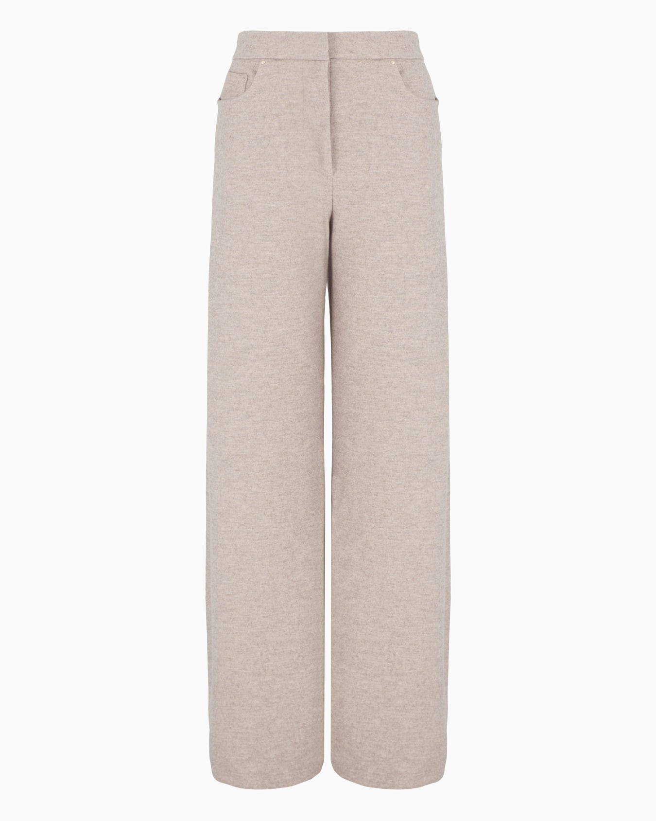 Wide trousers in double cashmere cloth Slide 0