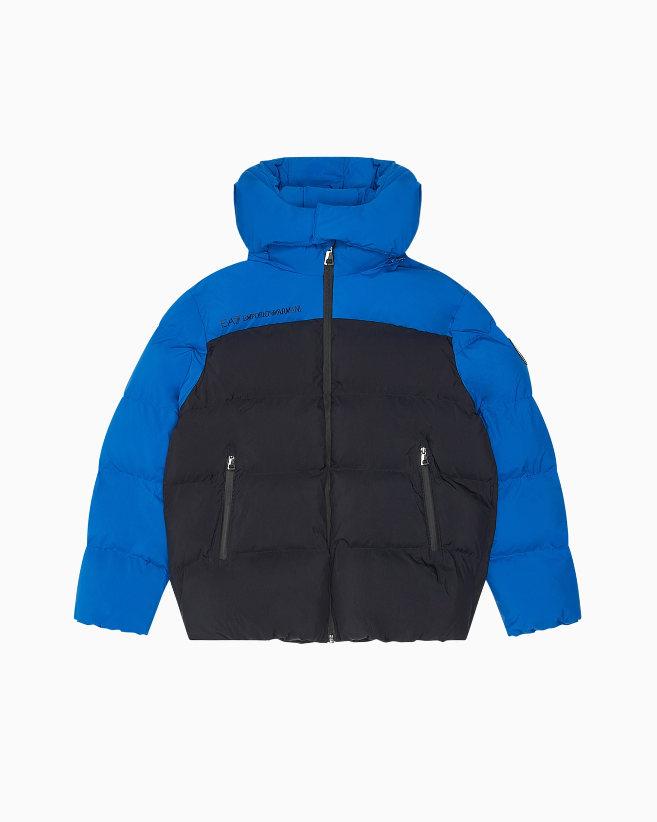 Colour Block Boy hooded padded jacket Slide 0