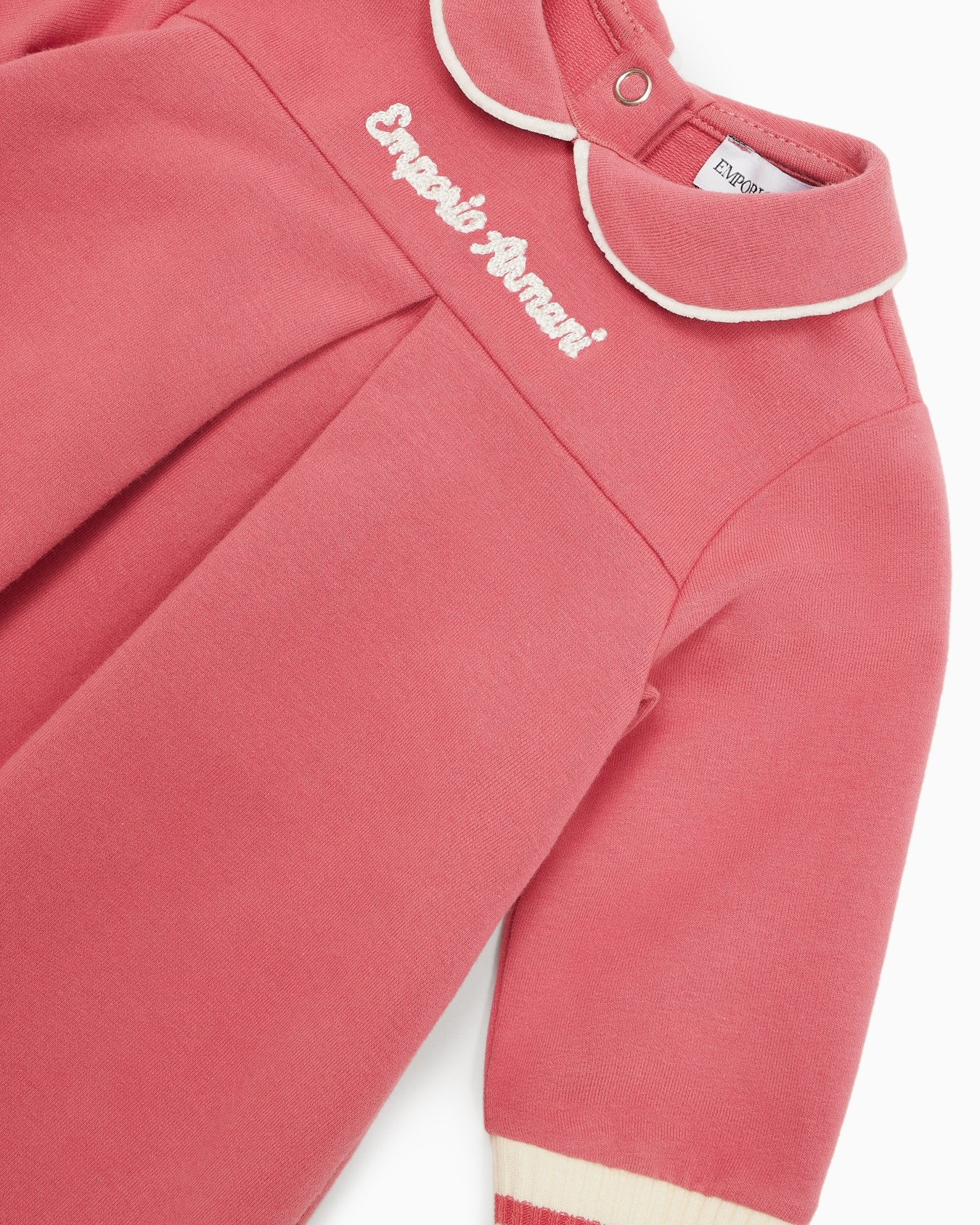 Robe à col Claudine en jersey avec logo brodé Diapositive 1