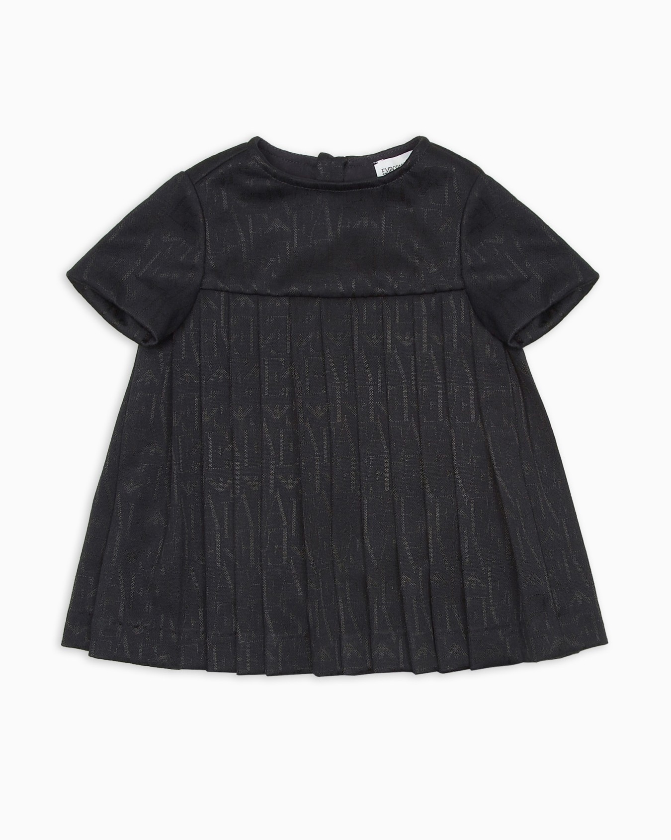 Robe avec inscription logo jacquard et bas plissé Diapositive 0