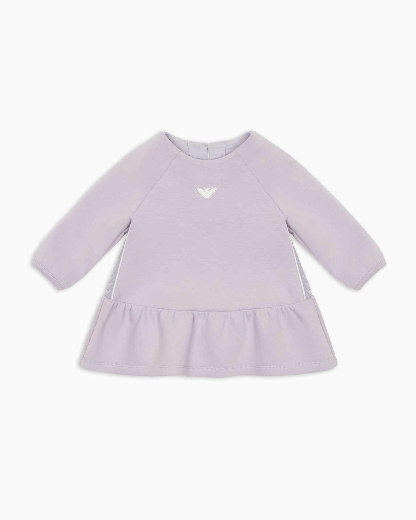 Flounced dress in double jersey Slide 0