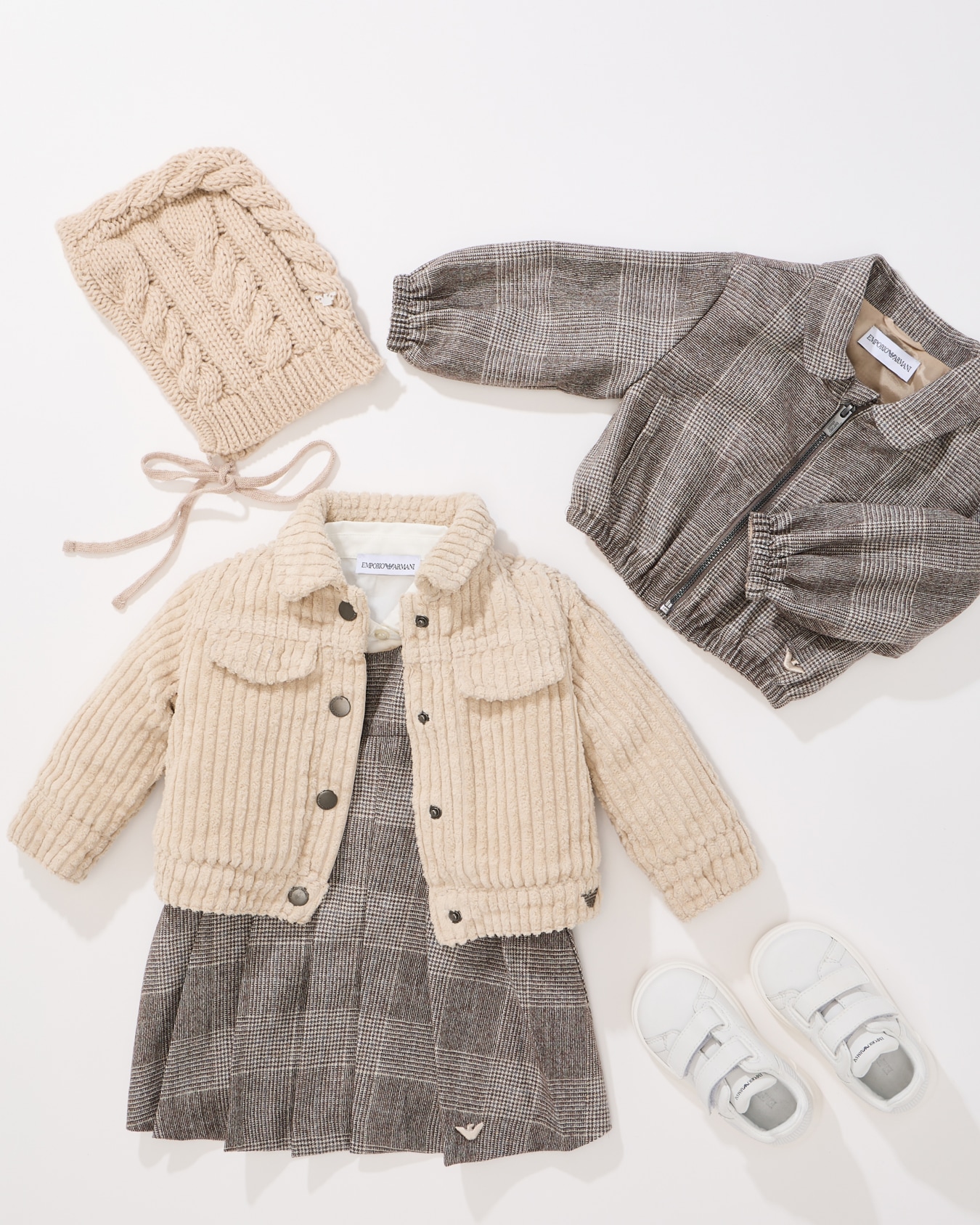 Sleeveless dress with pleated hem, in a check-patterned wool blend Slide 3