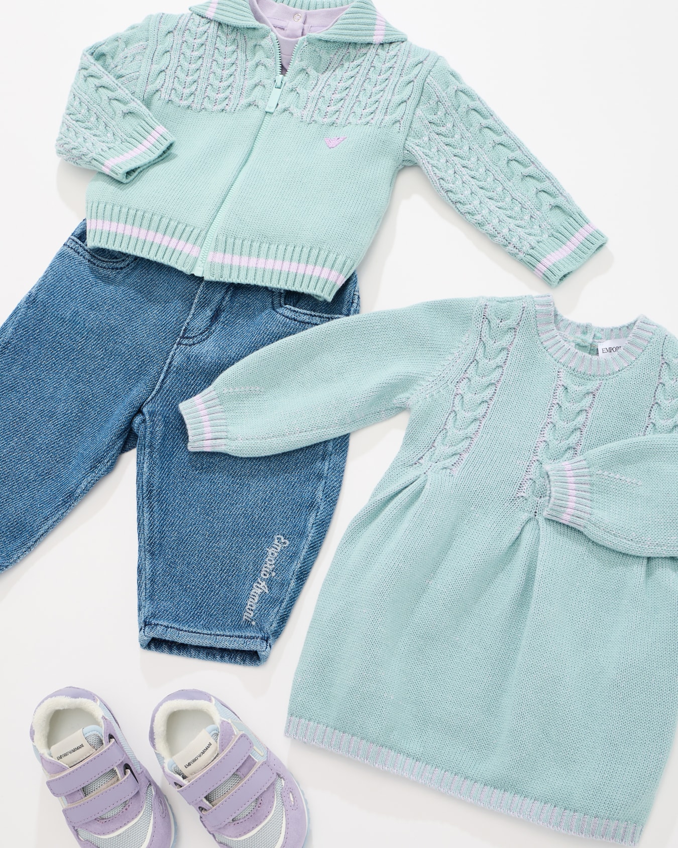 Knit dress with cable details Slide 3