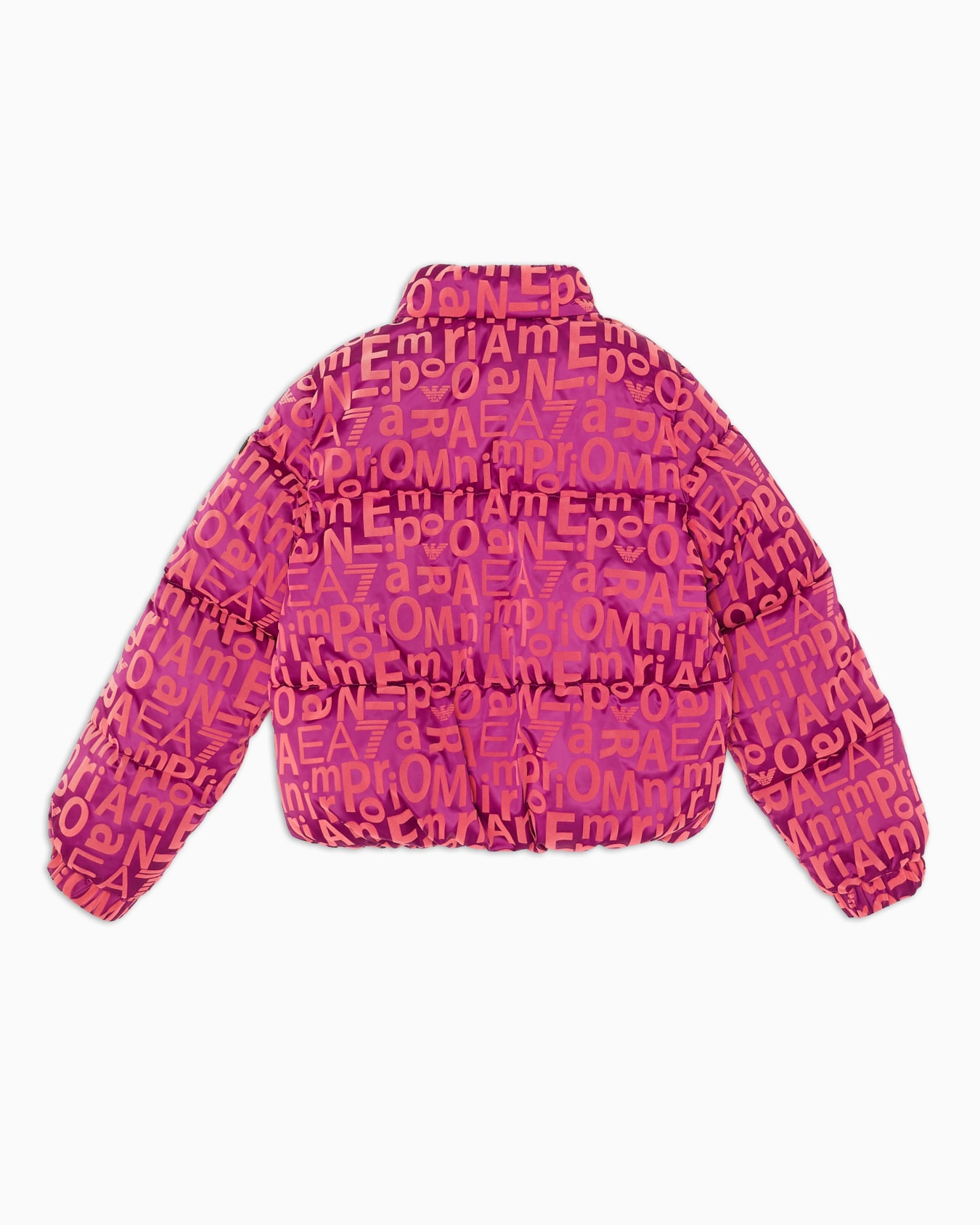 Padded bomber jacket with all-over logo motif Slide 2