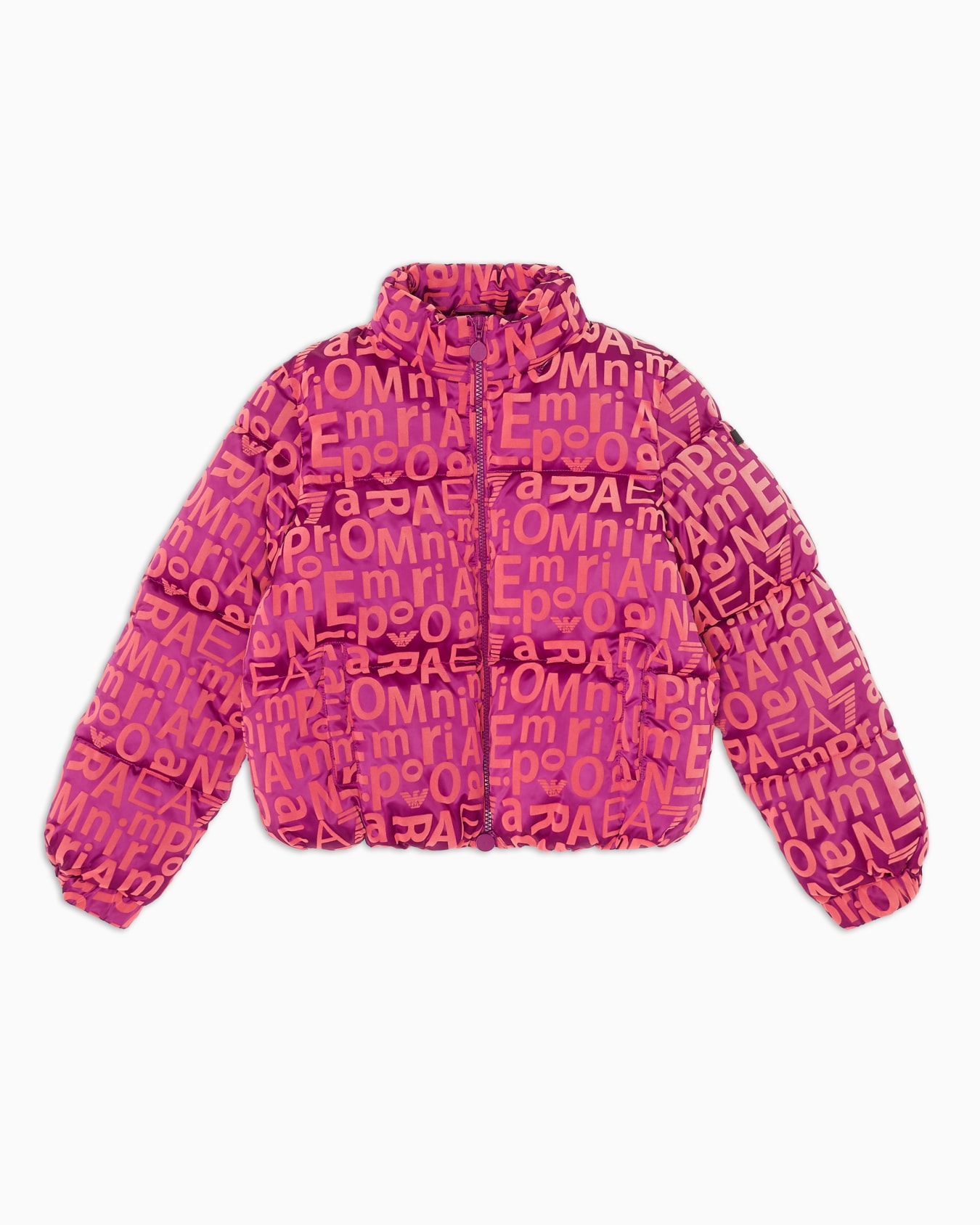 Padded bomber jacket with all-over logo motif Slide 0