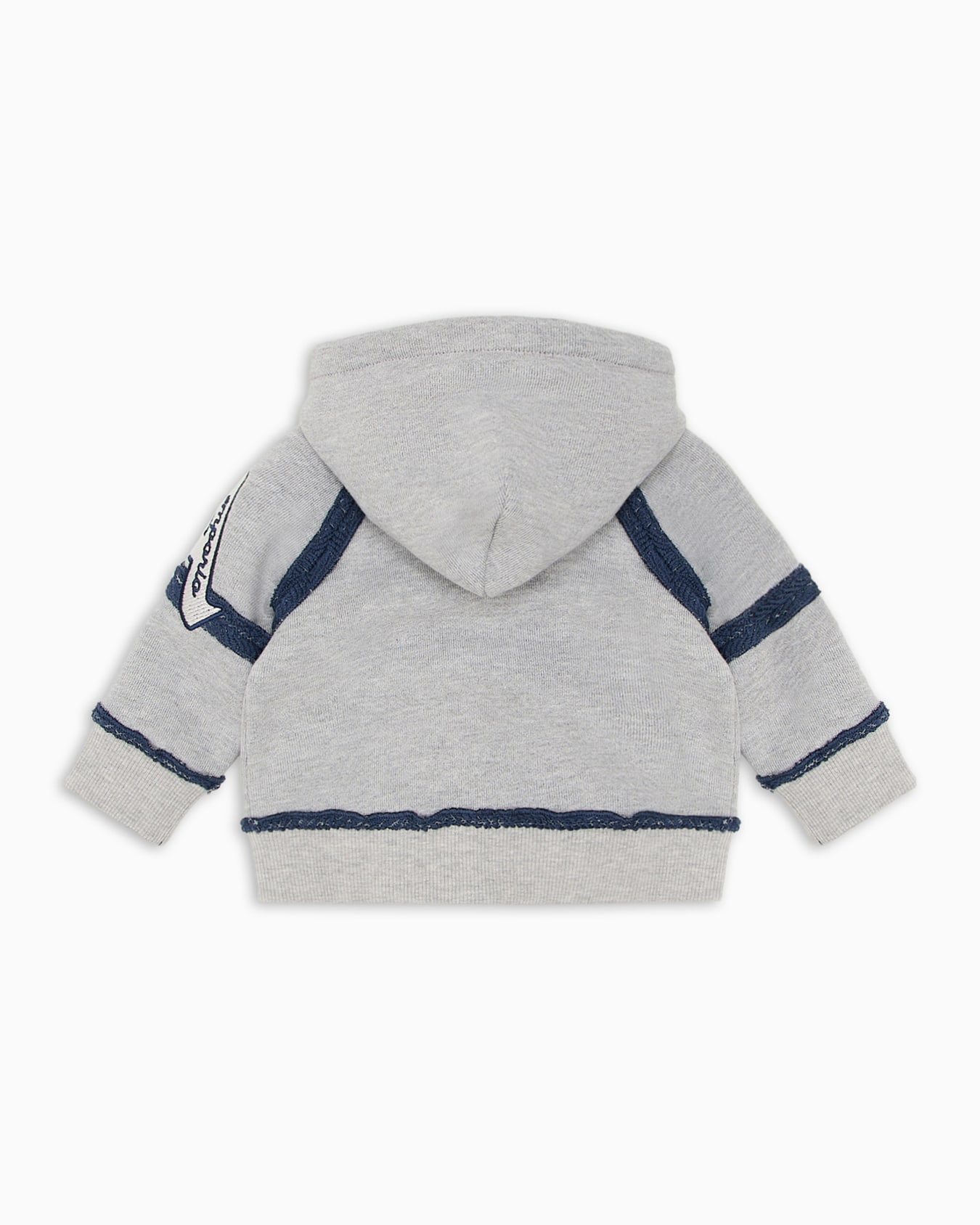 Sweatshirt aus Jersey mit Kapuze, Reißverschluss, Umrandungen und Maxi-Patch Folie 2