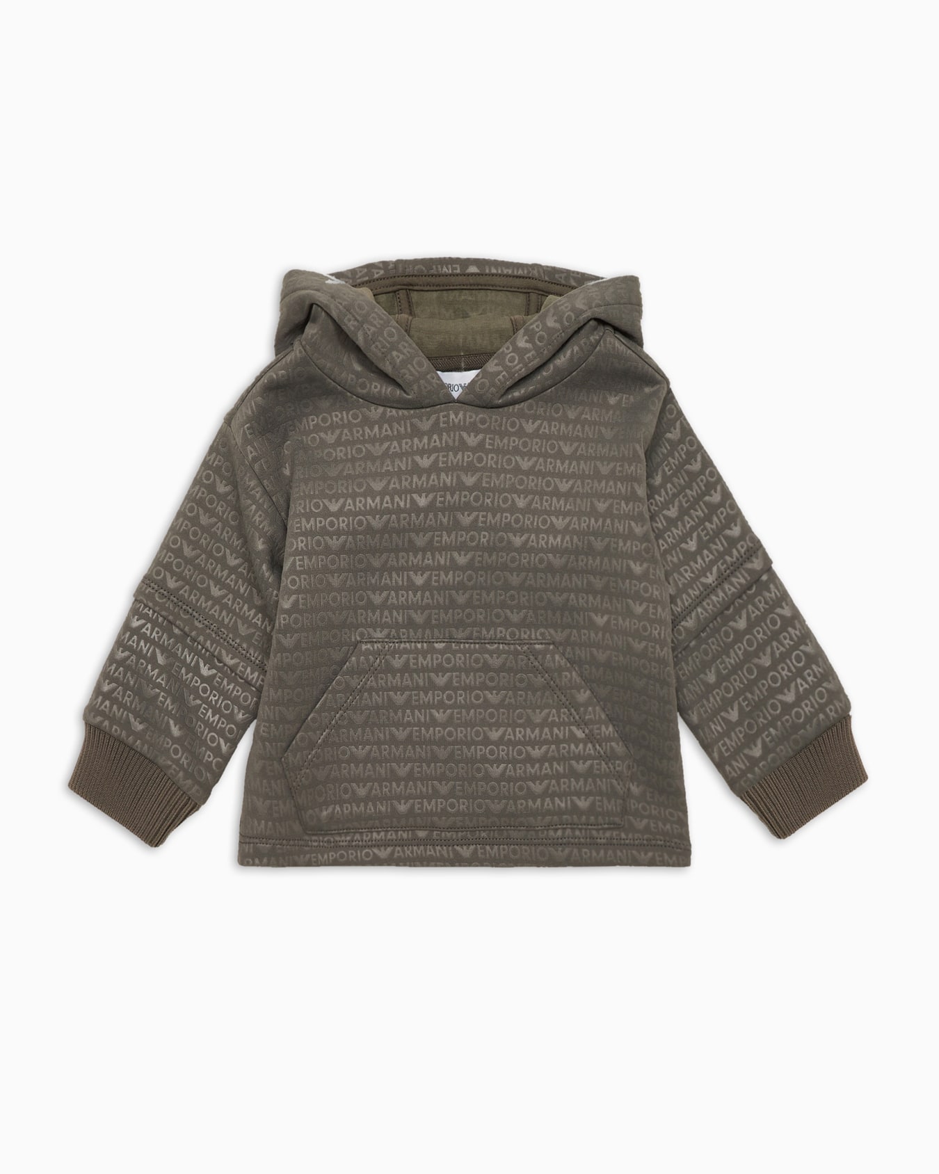Jersey hooded sweatshirt with all-over logo lettering Slide 0