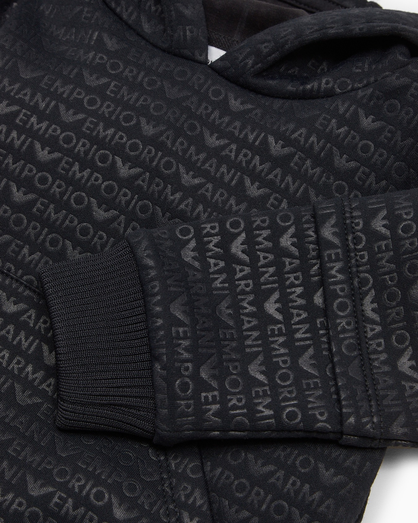 Jersey hooded sweatshirt with all-over logo lettering Slide 1
