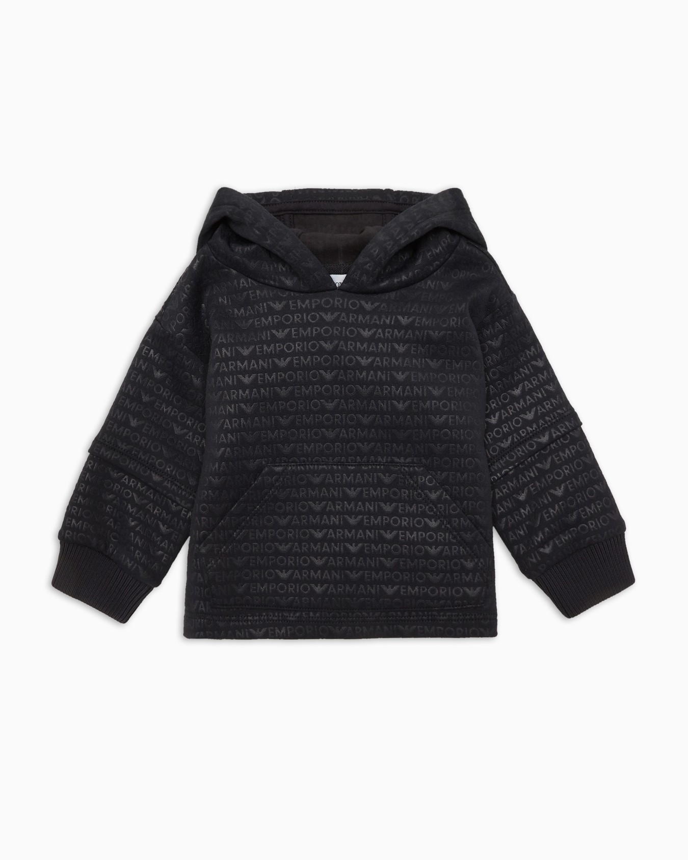 Jersey hooded sweatshirt with all-over logo lettering Slide 0