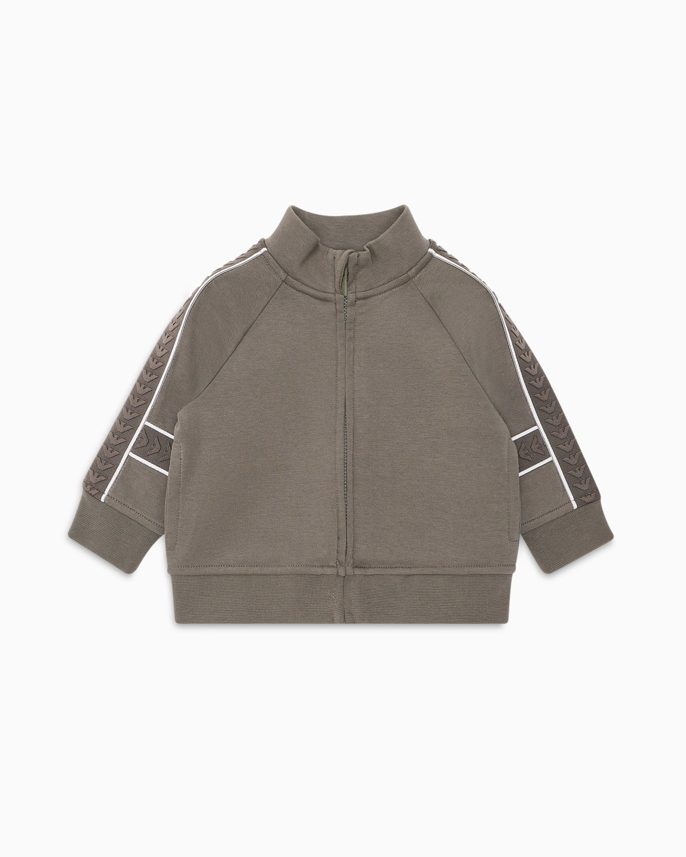 Double-jersey full-zip sweatshirt with logo tape Slide 0