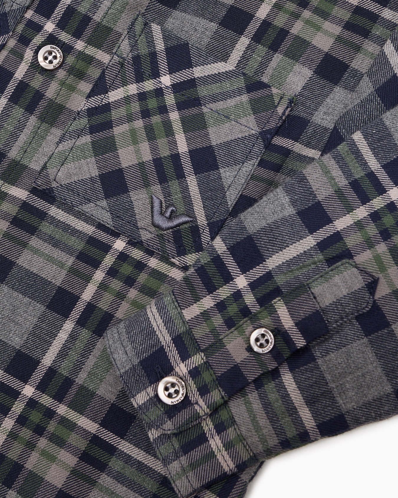 Madras-pattern flannel shirt Slide 1