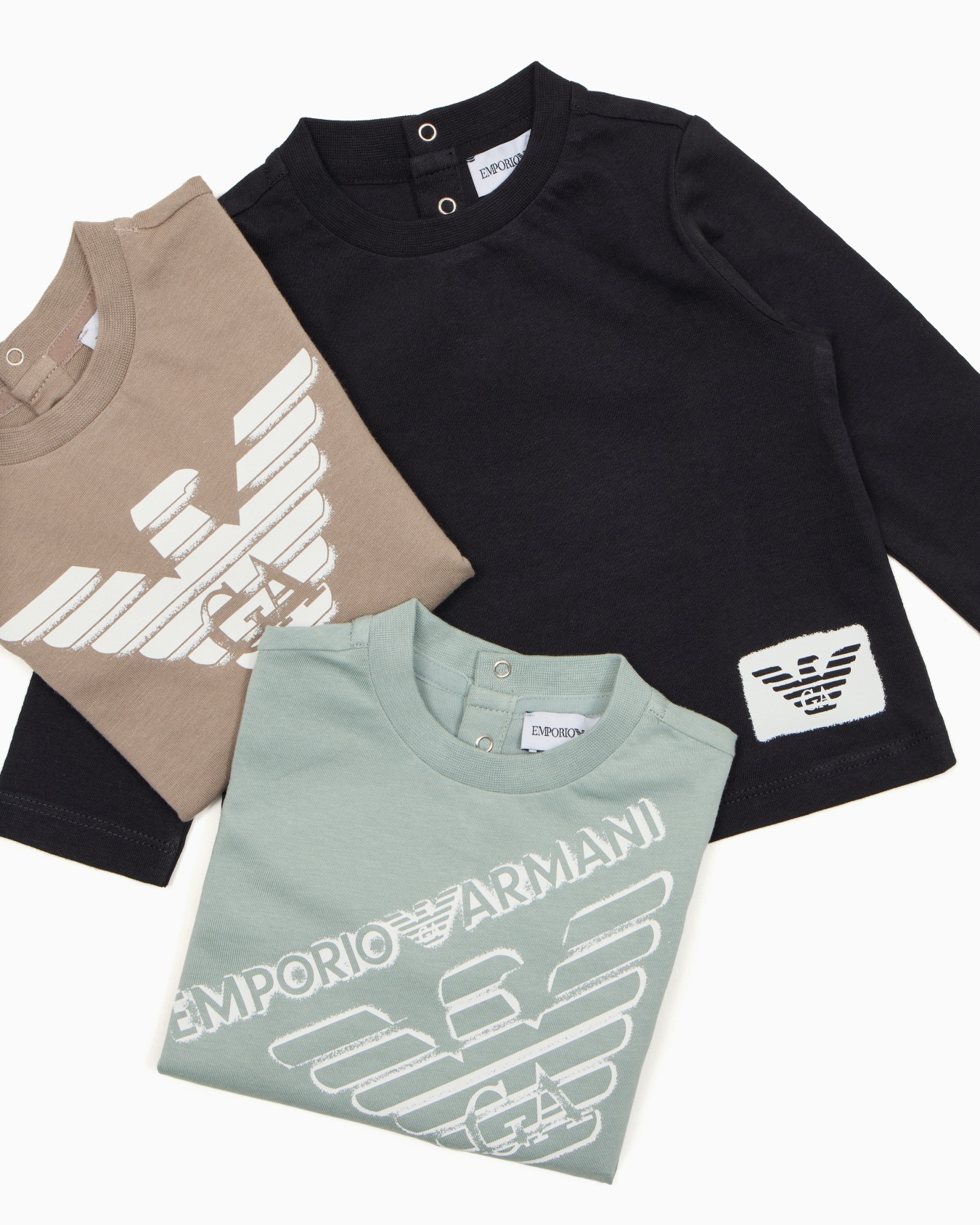 Three-pack of ASV eagle-print jersey tops Slide 1