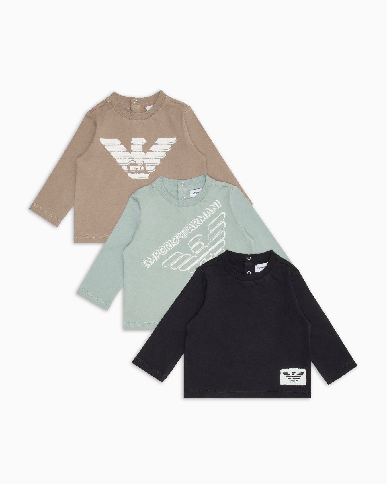 Three-pack of ASV eagle-print jersey tops Slide 0
