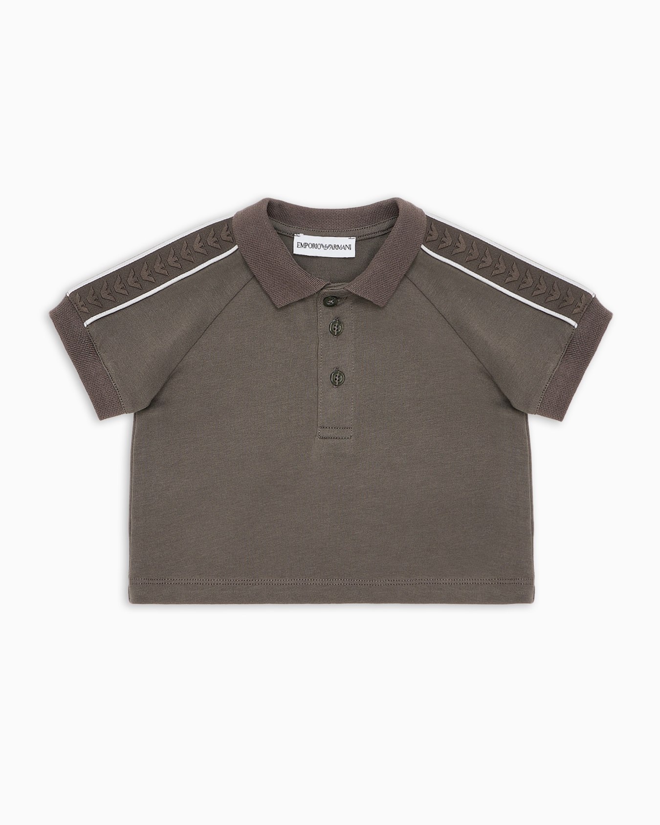 Heavy jersey polo shirt with eagle tape on the sleeves Slide 0
