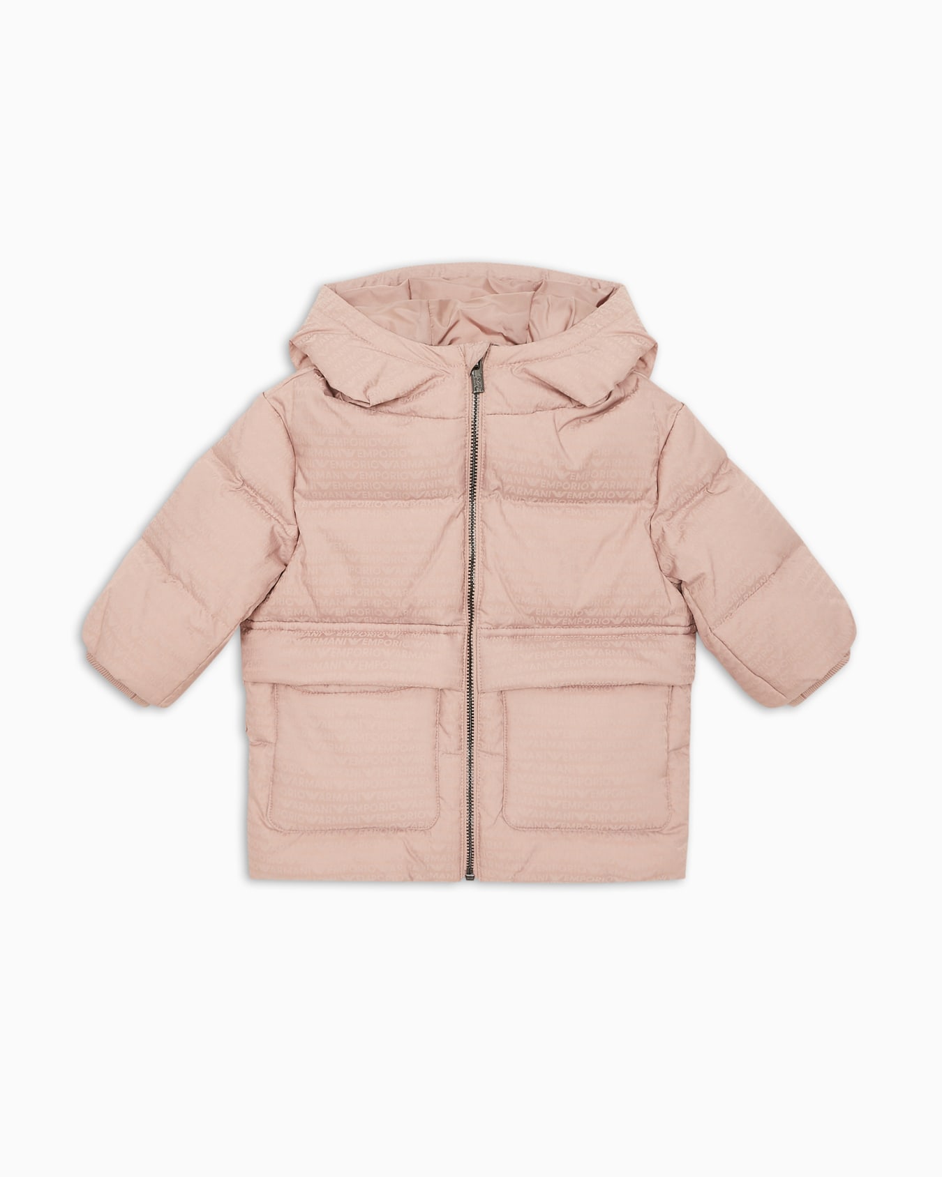 ASV hooded, quilted-nylon puffer jacket with logo lettering and recycled down Slide 0