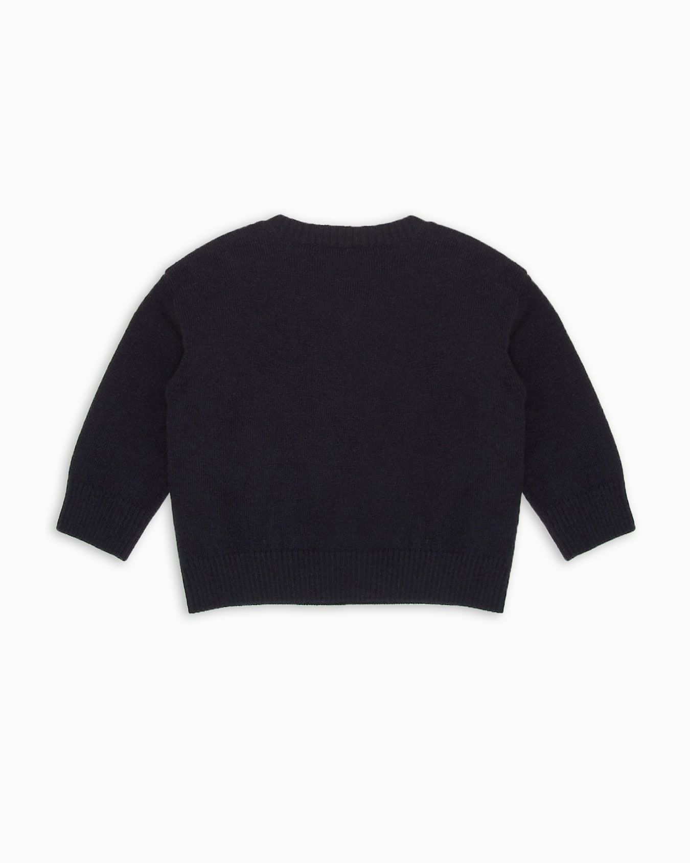 Virgin wool-blend jumper with jacquard logo crest Slide 2