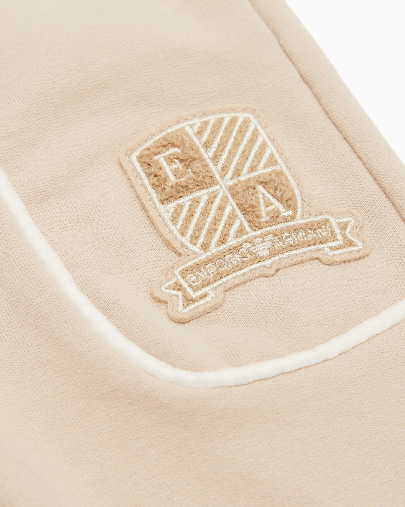 Jersey joggers with logo crest patch Slide 1