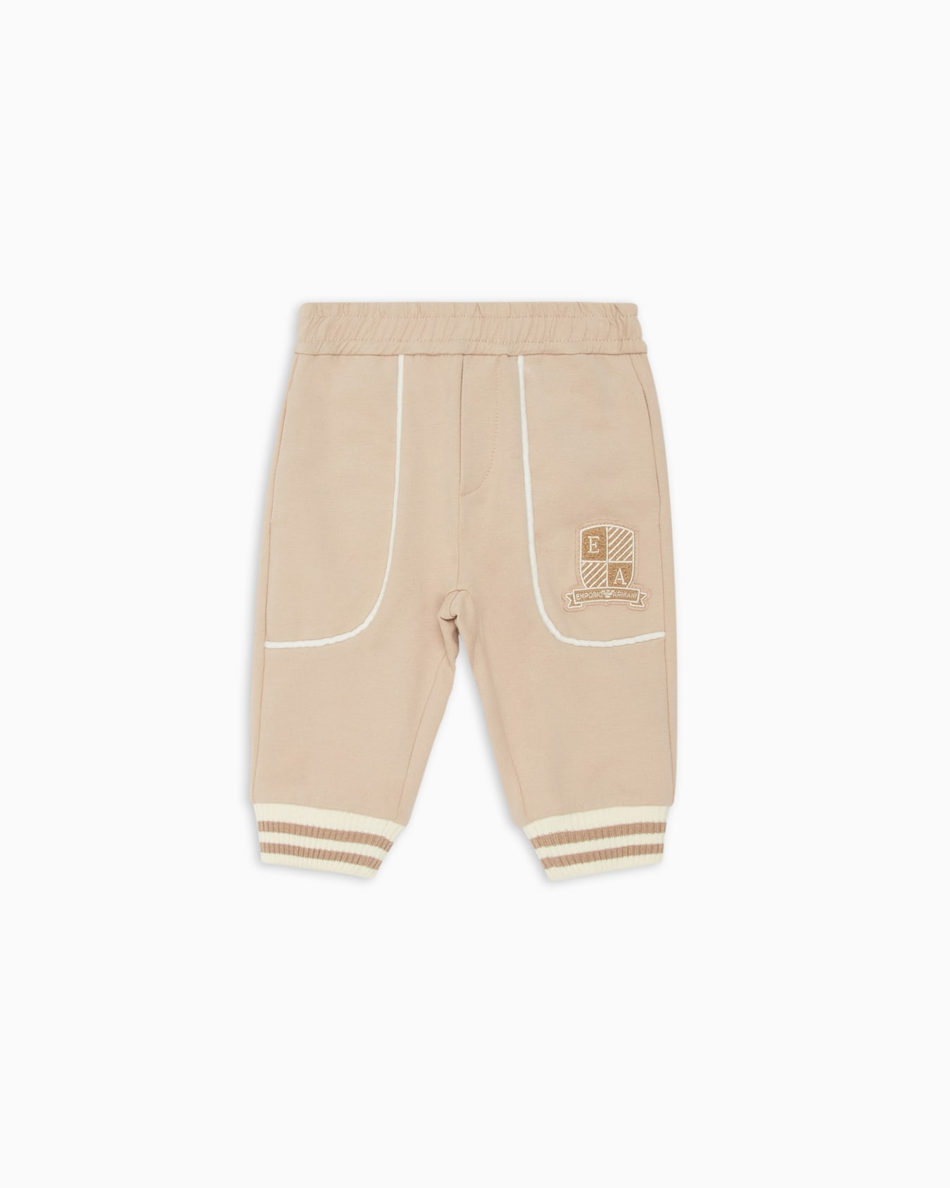 Jersey joggers with logo crest patch Slide 0