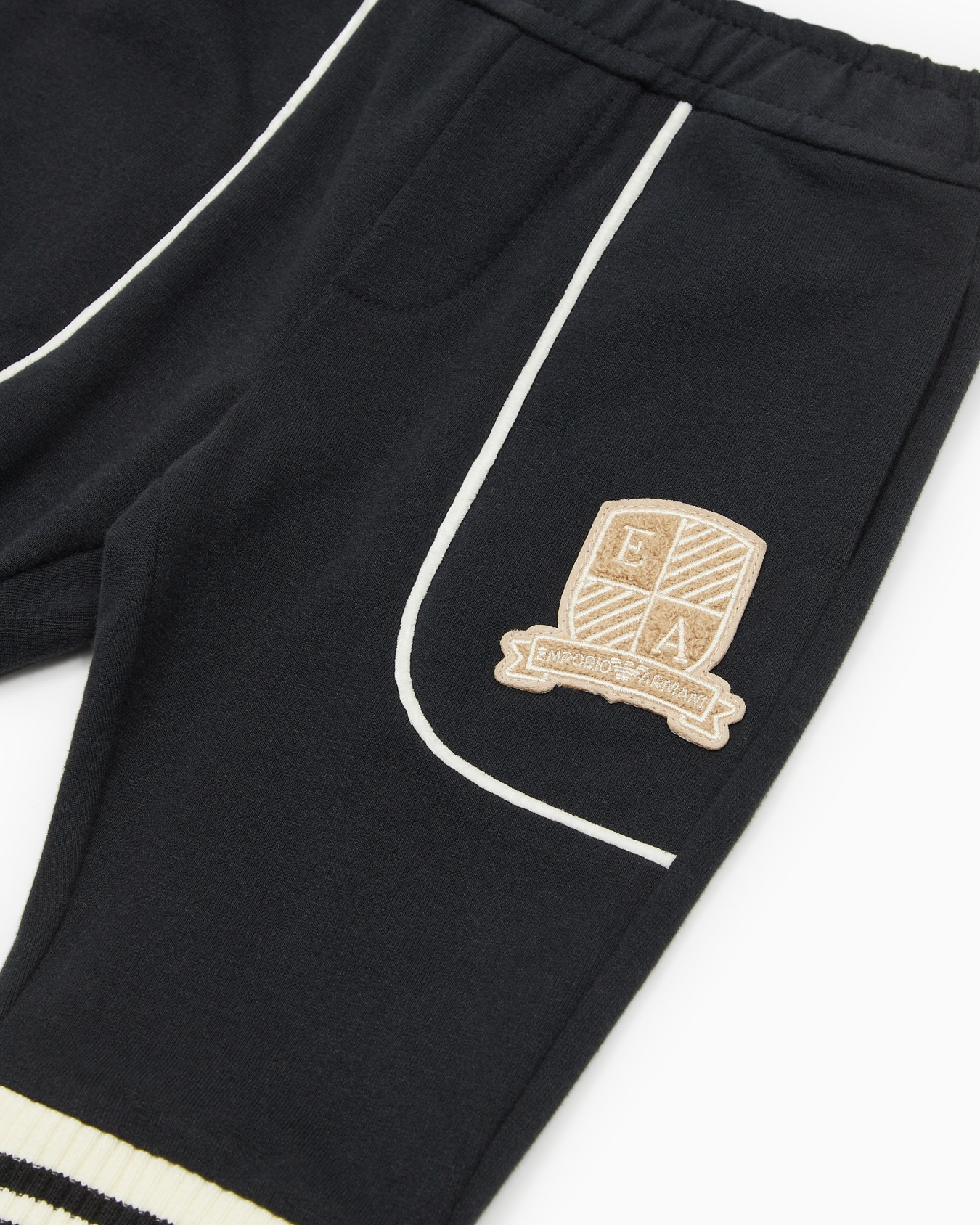 Jersey joggers with logo crest patch Slide 1