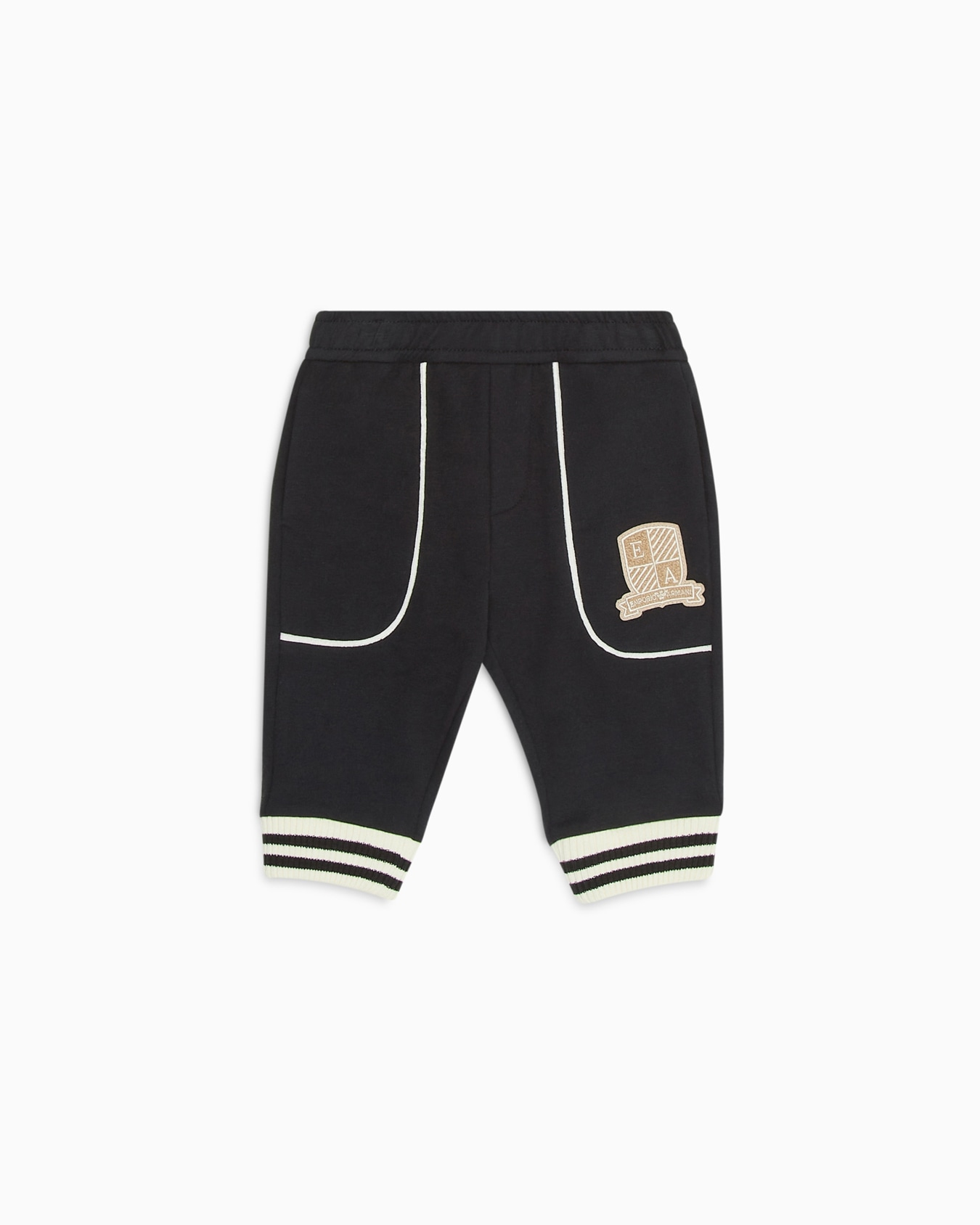 Jersey joggers with logo crest patch Slide 0