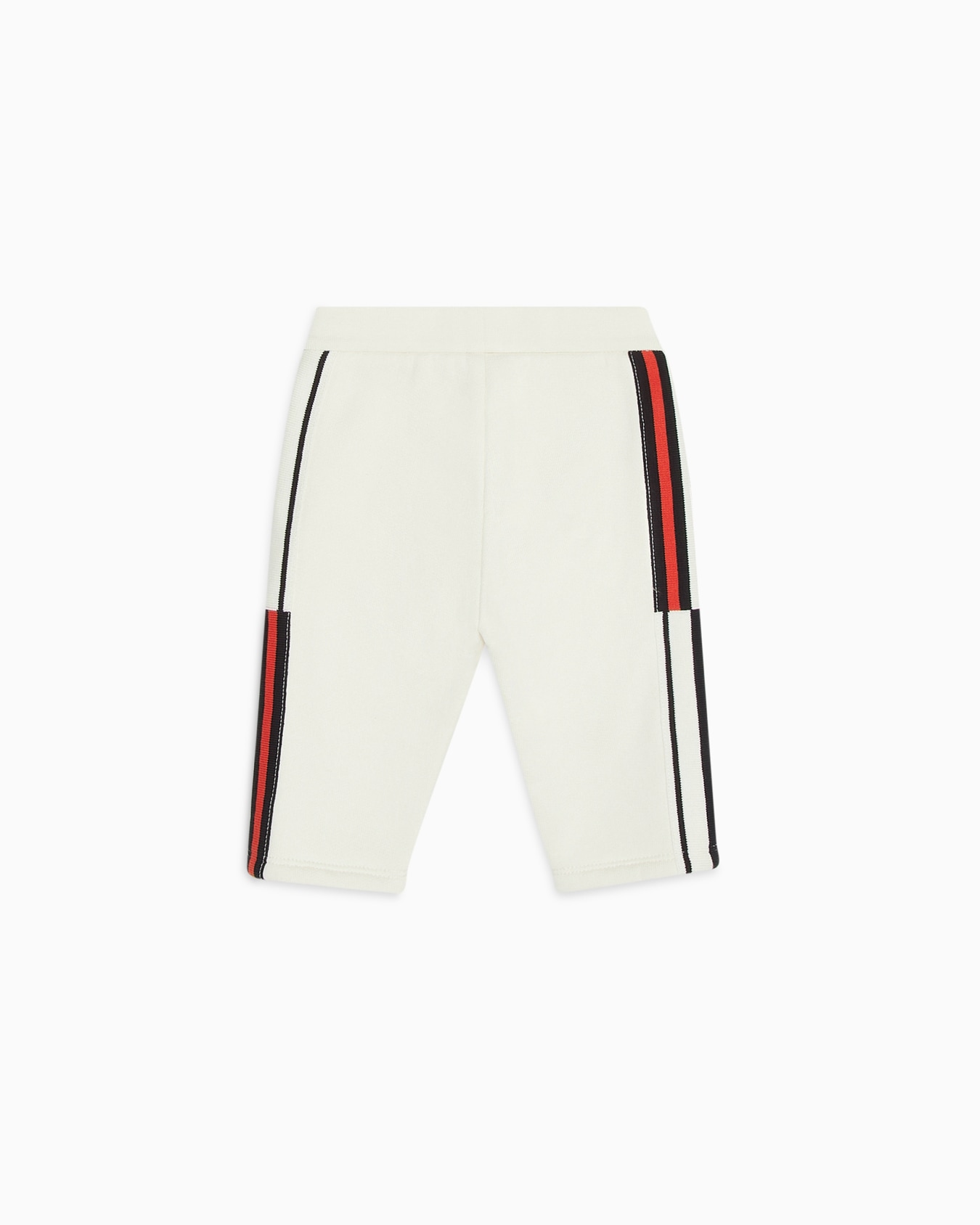 Elasticated-waist trousers made of French terry, featuring side stripes Slide 2