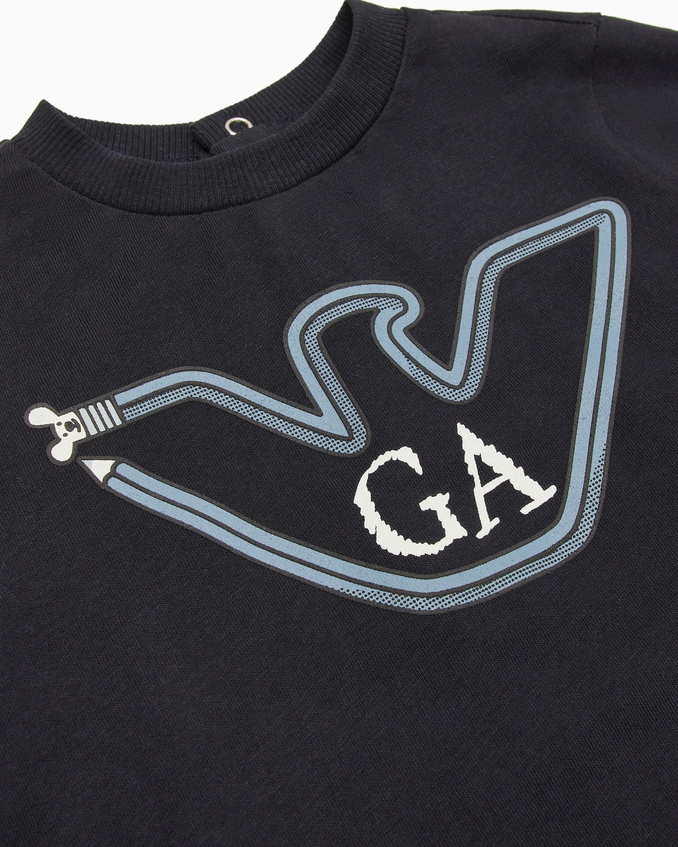 ASV jersey jumper with pencil eagle print Slide 1