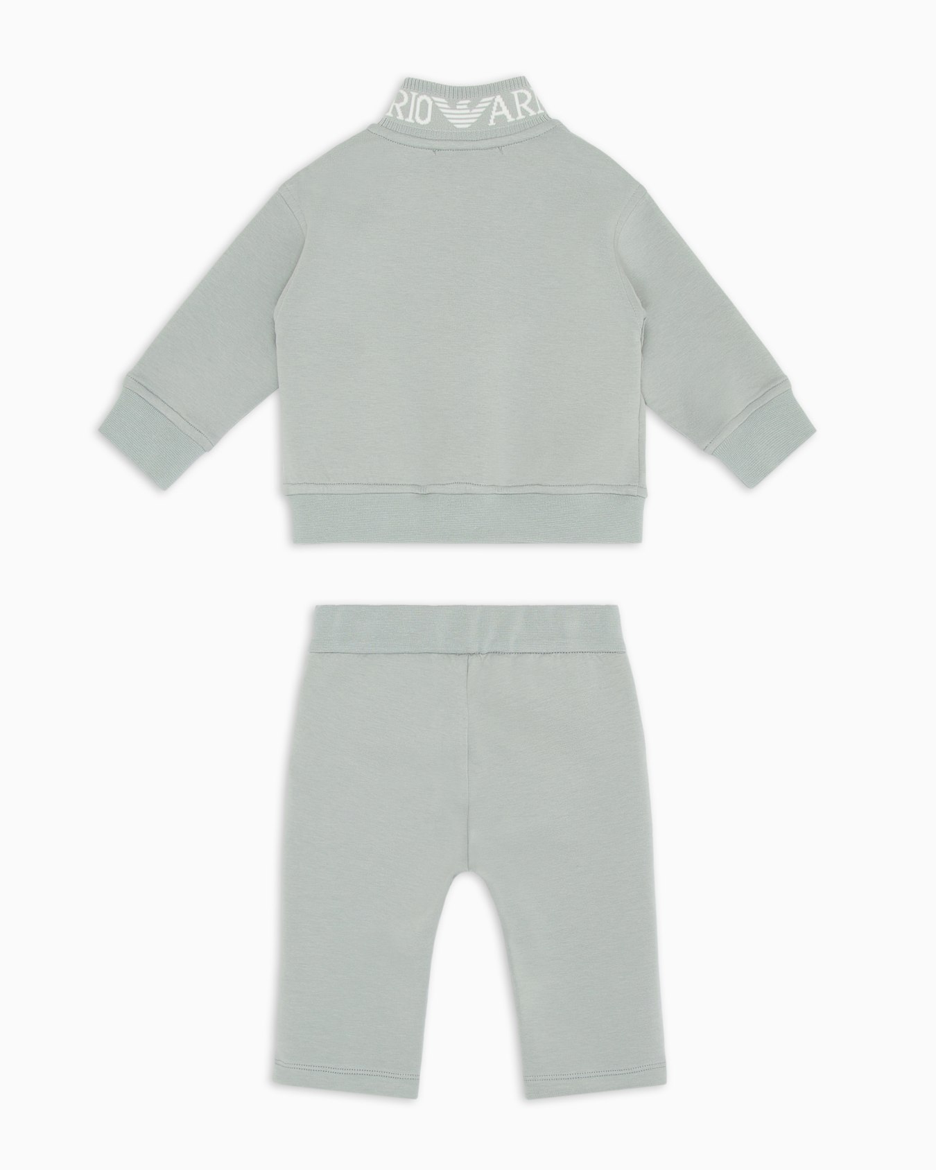 Tracksuit with full-zip sweatshirt in double jersey with jacquard logo Slide 2