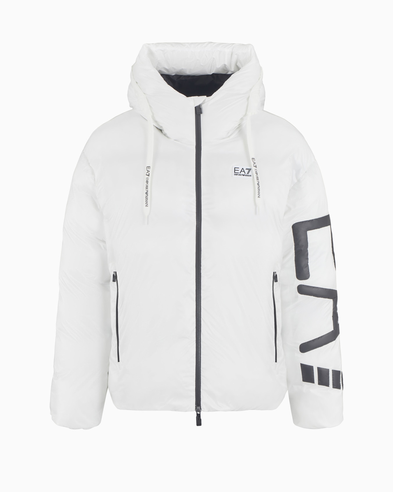 Veste matelassée avec capuche en tissu technique Diapositive 0