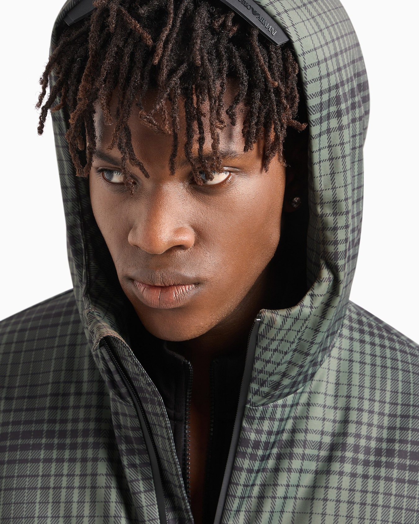 Padded jacket with hood and print Slide 4