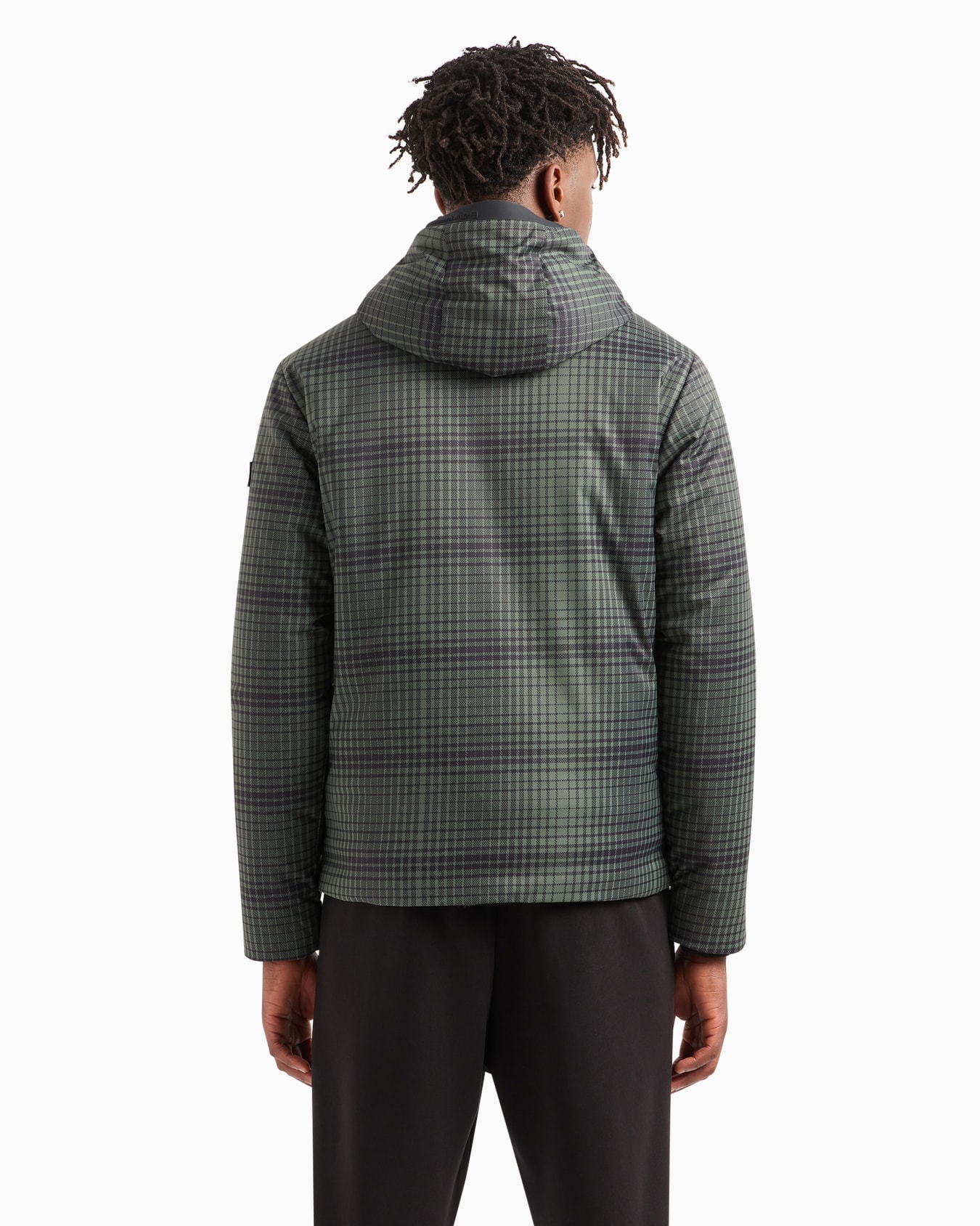 Padded jacket with hood and print Slide 2
