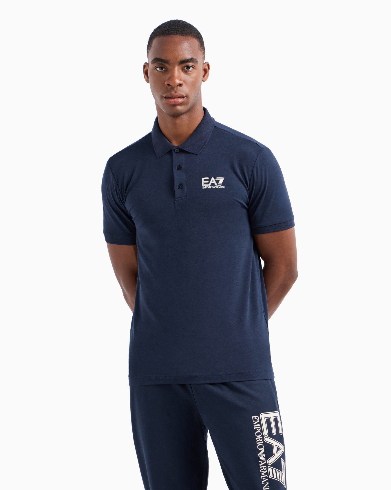 Visibility stretch-cotton polo shirt Slide 1