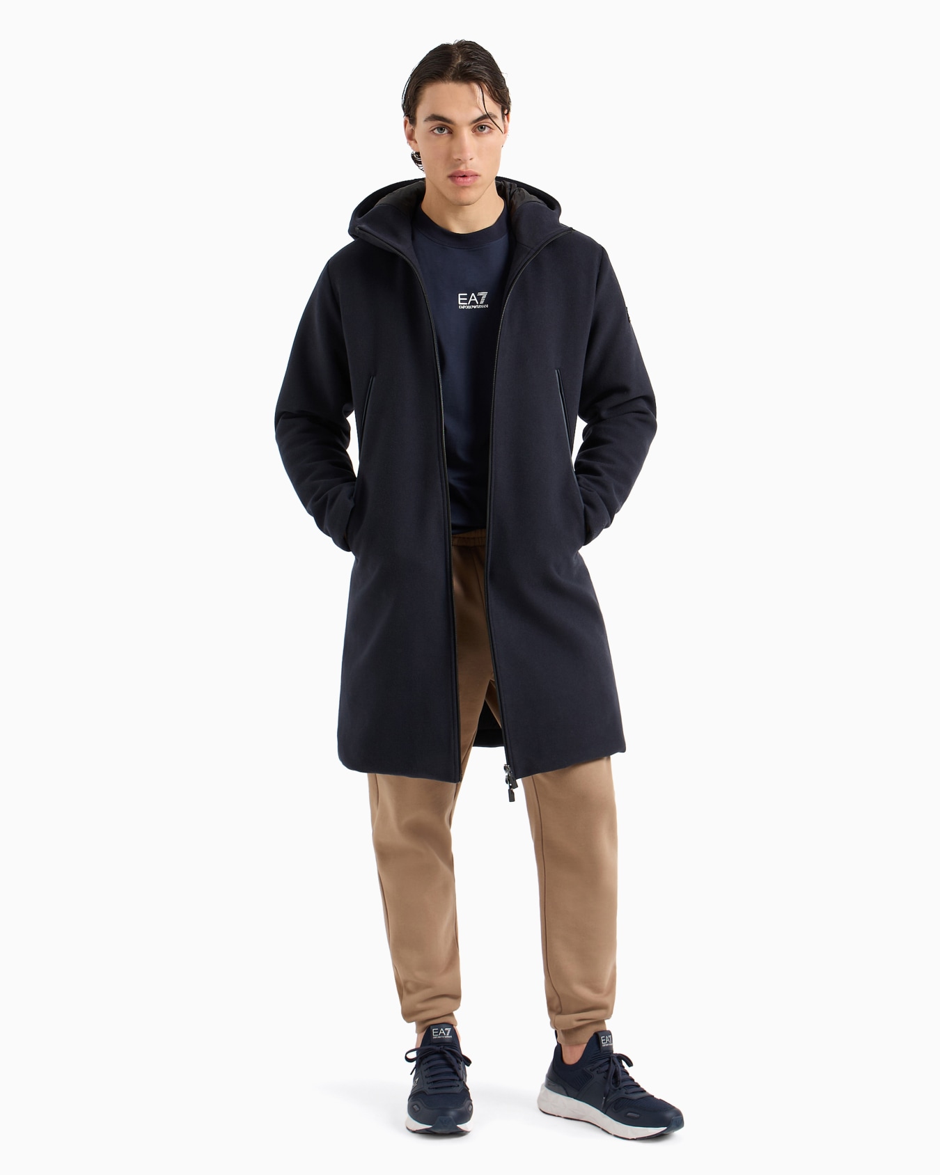 Parka à capuche en laine mélangée Diapositive 3