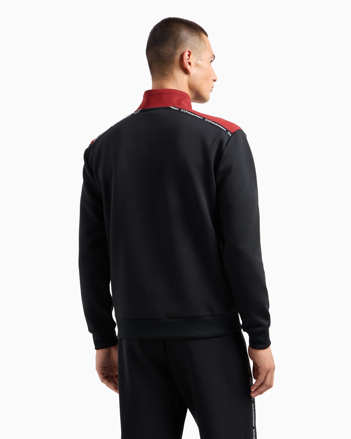 Logo Series zip-up sweatshirt in recycled fabric and stretch viscose Slide 2