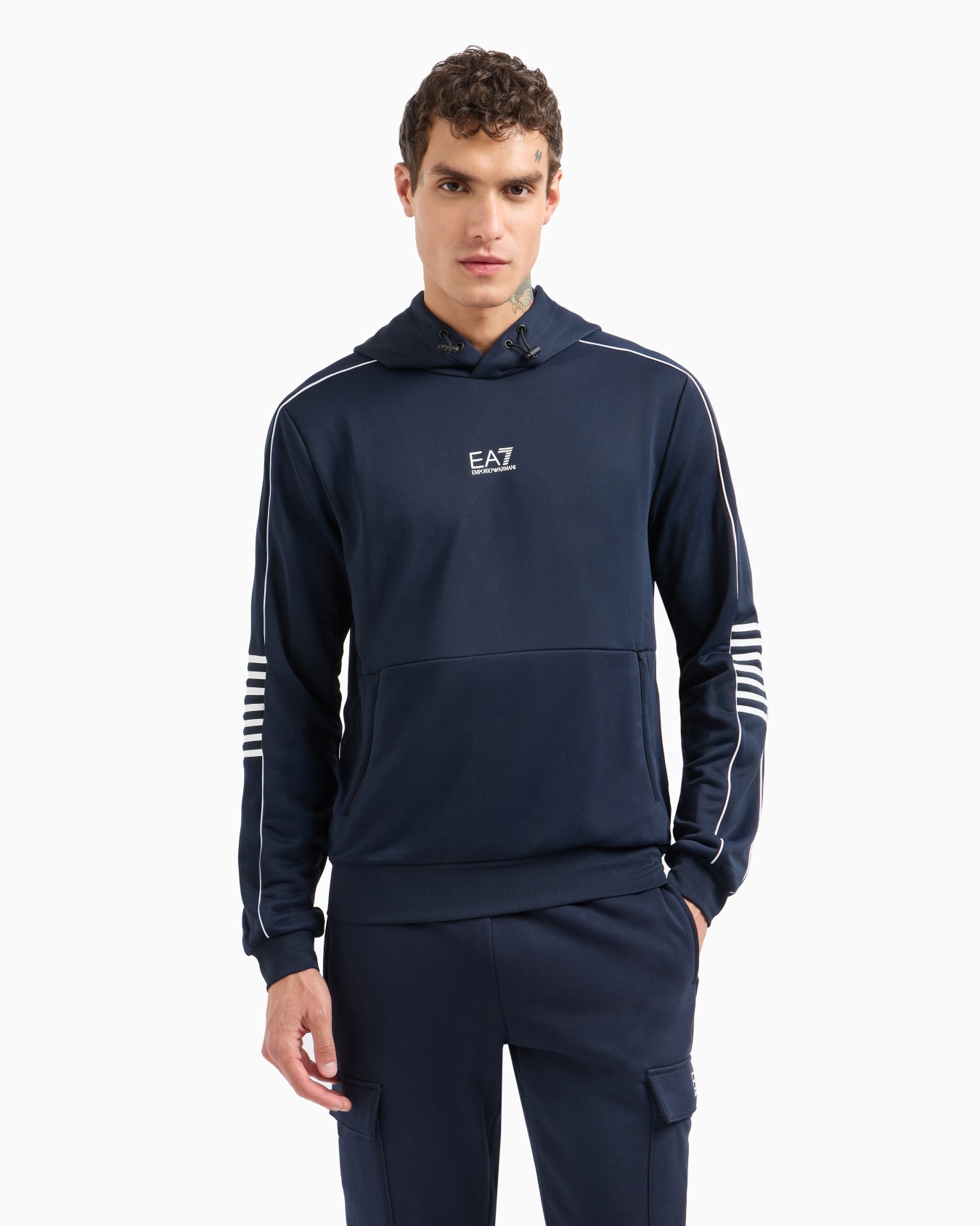 Core Identity hooded sweatshirt in technical fabric Slide 1