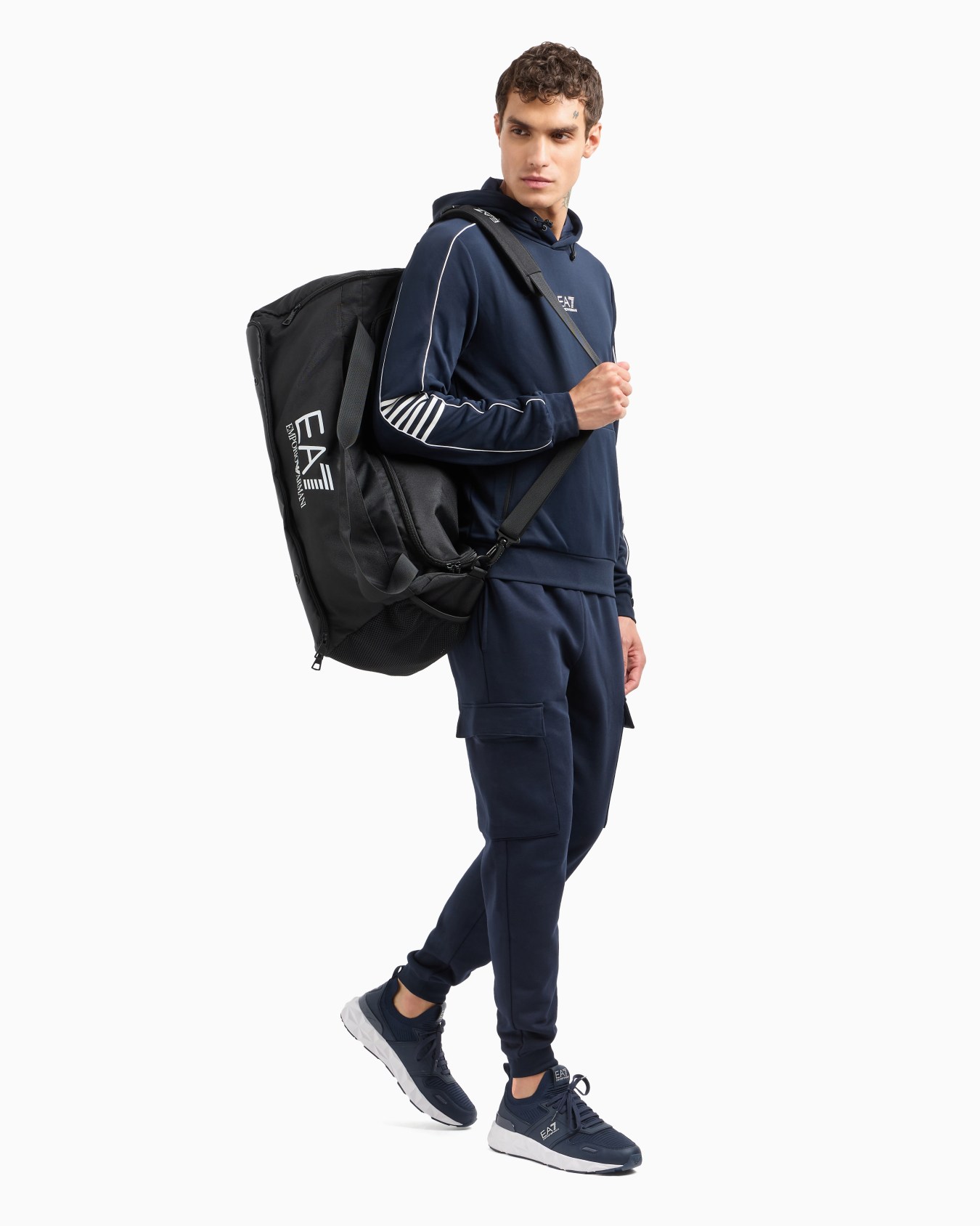 Core Identity hooded sweatshirt in technical fabric Slide 3