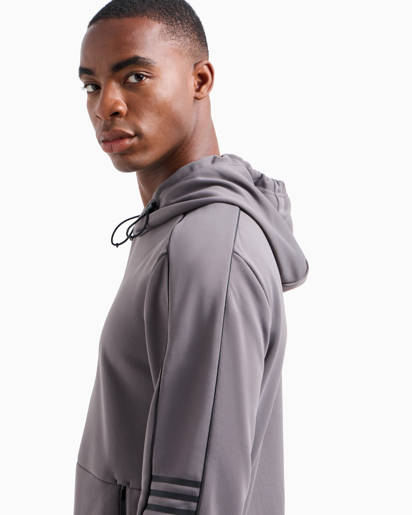 Core Identity hooded sweatshirt in technical fabric Slide 4