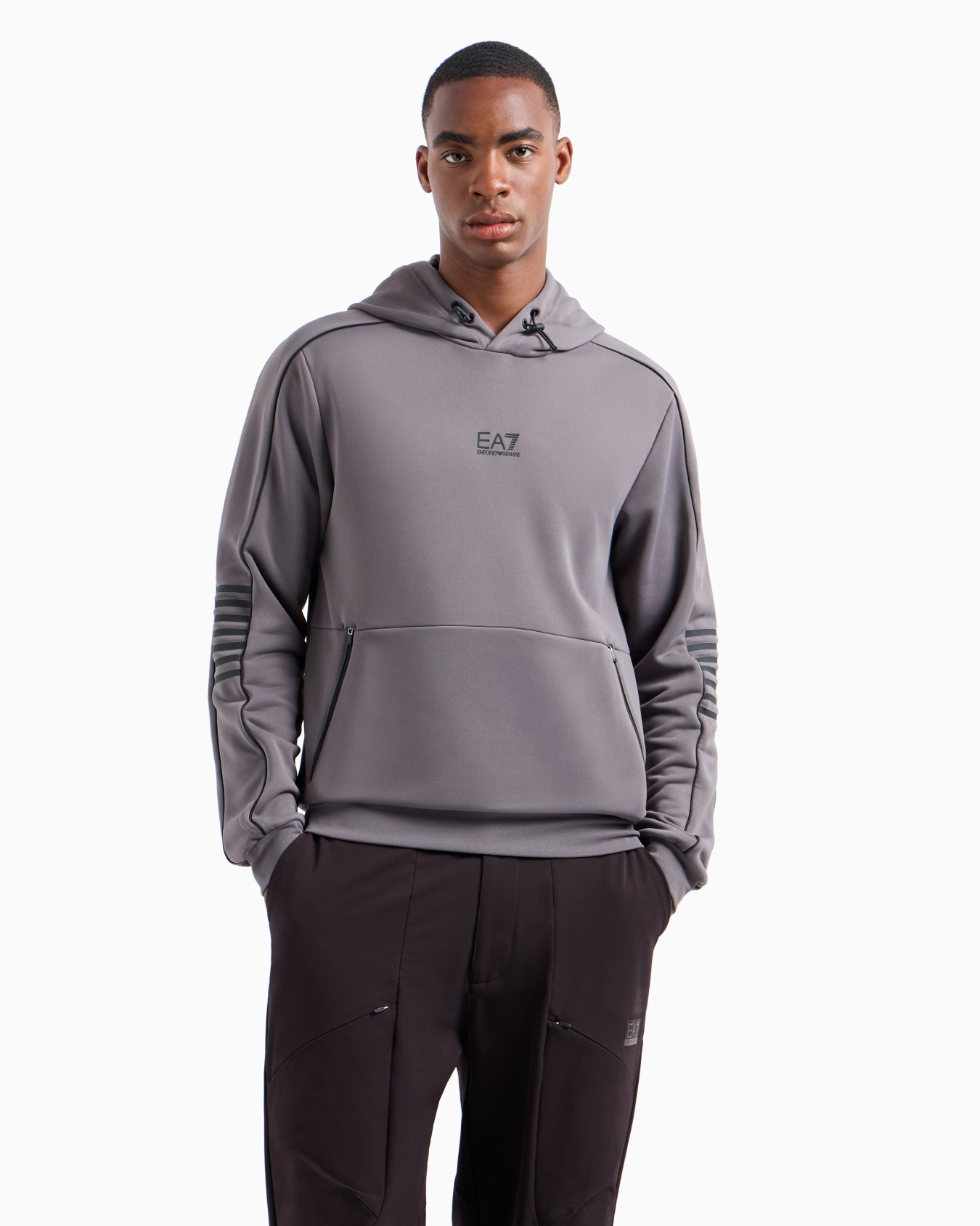 Core Identity hooded sweatshirt in technical fabric Slide 1