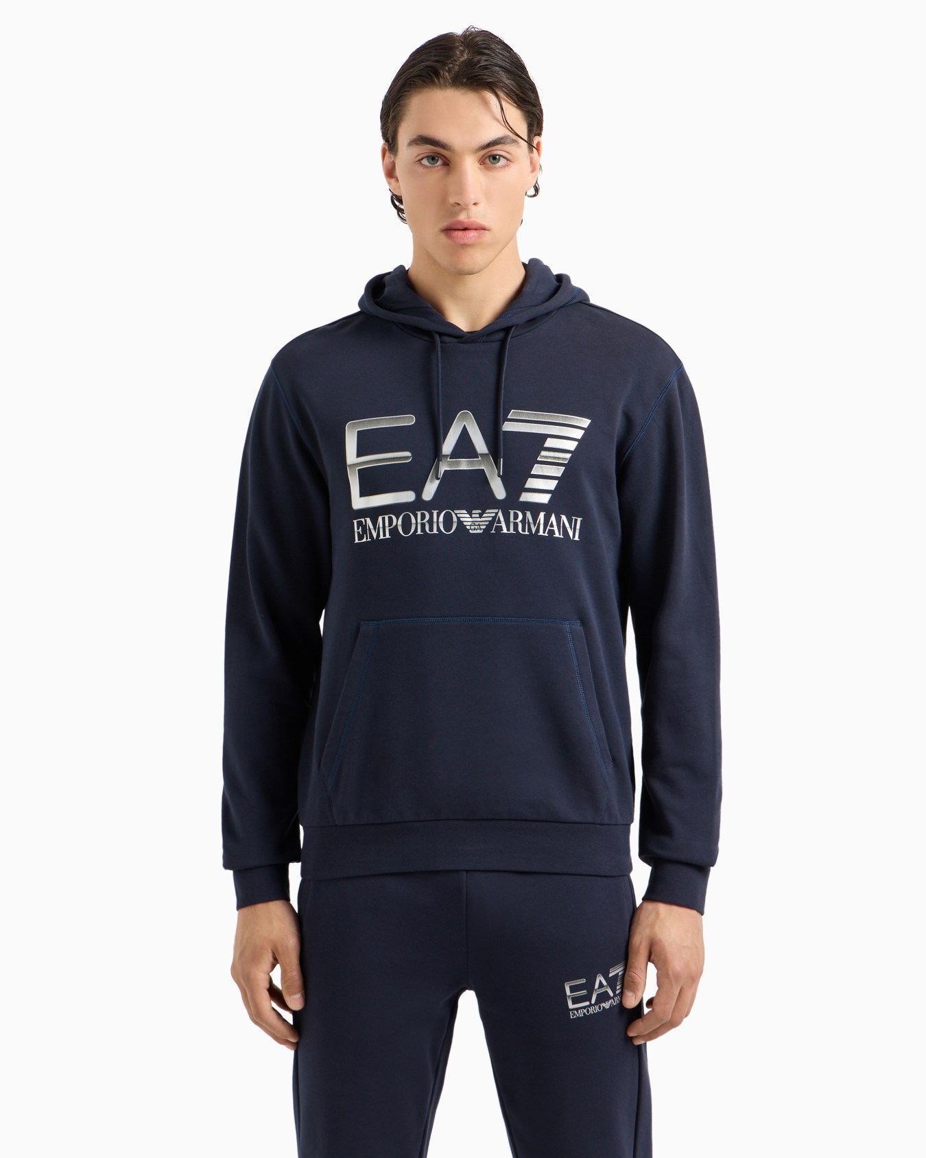 Logo Series hooded cotton sweatshirt Slide 1