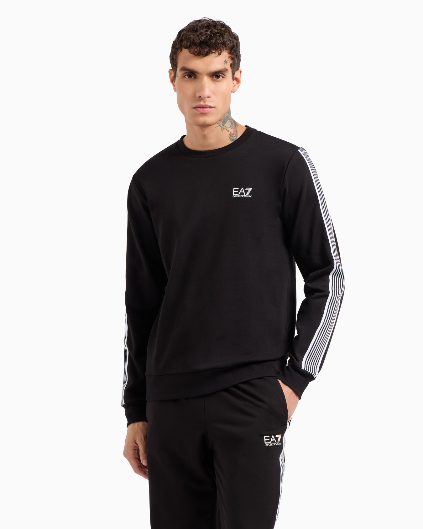 Sudadera de cuello redondo 7 Lines en mezcla de algodón reciclado ASV Diapositiva 1