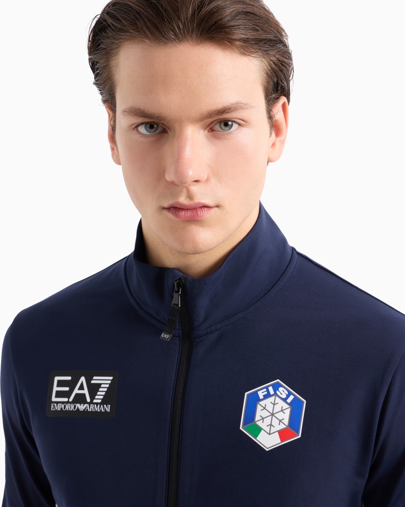 FISI Collection stretch technical fabric zip-up sweatshirt Slide 4