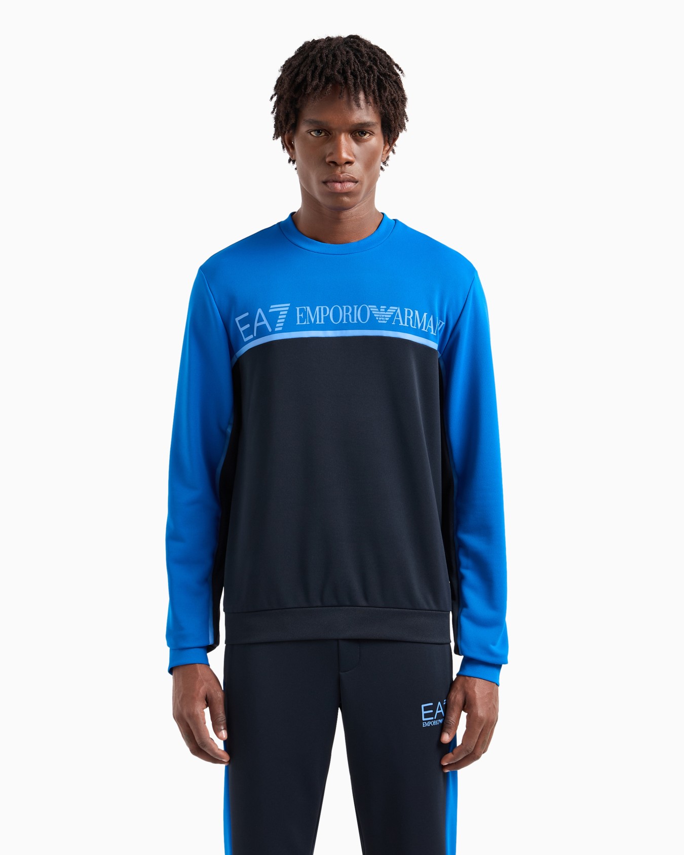 Athletic Colour Block technical fabric crew-neck sweatshirt Slide 1