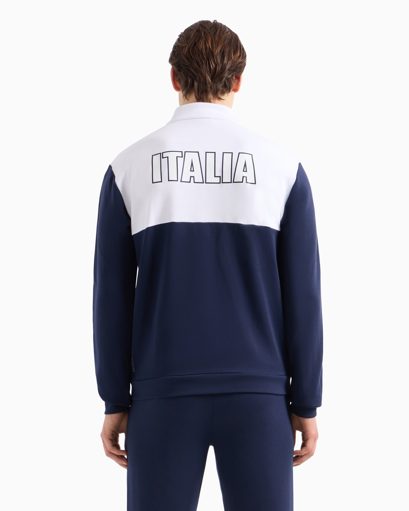 Sudadera tipo cárdigan FISI Collection en mezcla de algodón bicolor Diapositiva 2