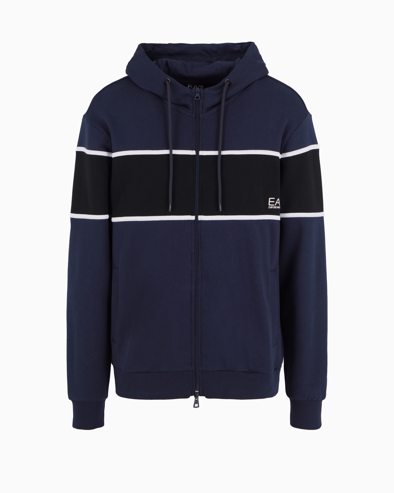 Athletic Colour Block hooded sweatshirt in an organic cotton blend Slide 0