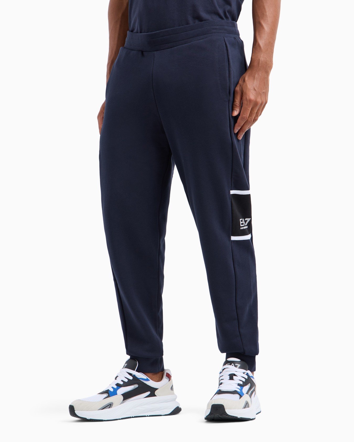 Athletic Colour Block joggers in an organic cotton blend Slide 1