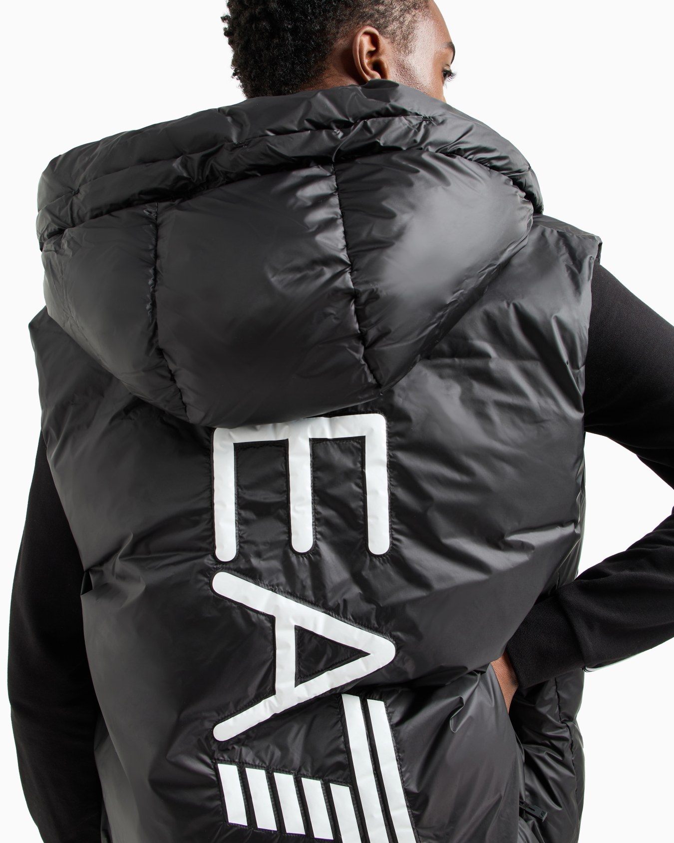 Weste zum Wenden mit Kapuze und Maxi-Logo Folie 5