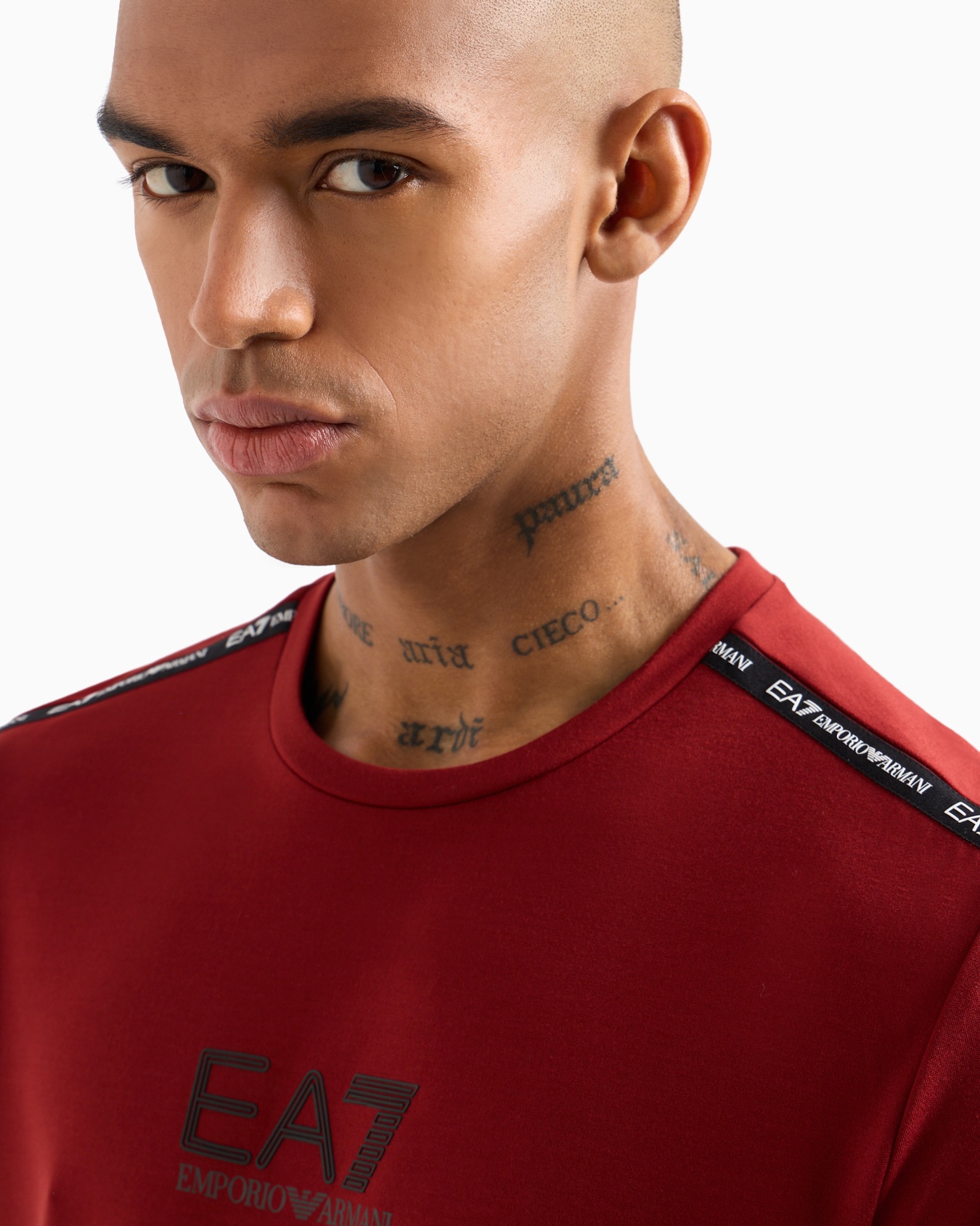 Logo Series crew-neck T-shirt in a stretch viscose blend Slide 4