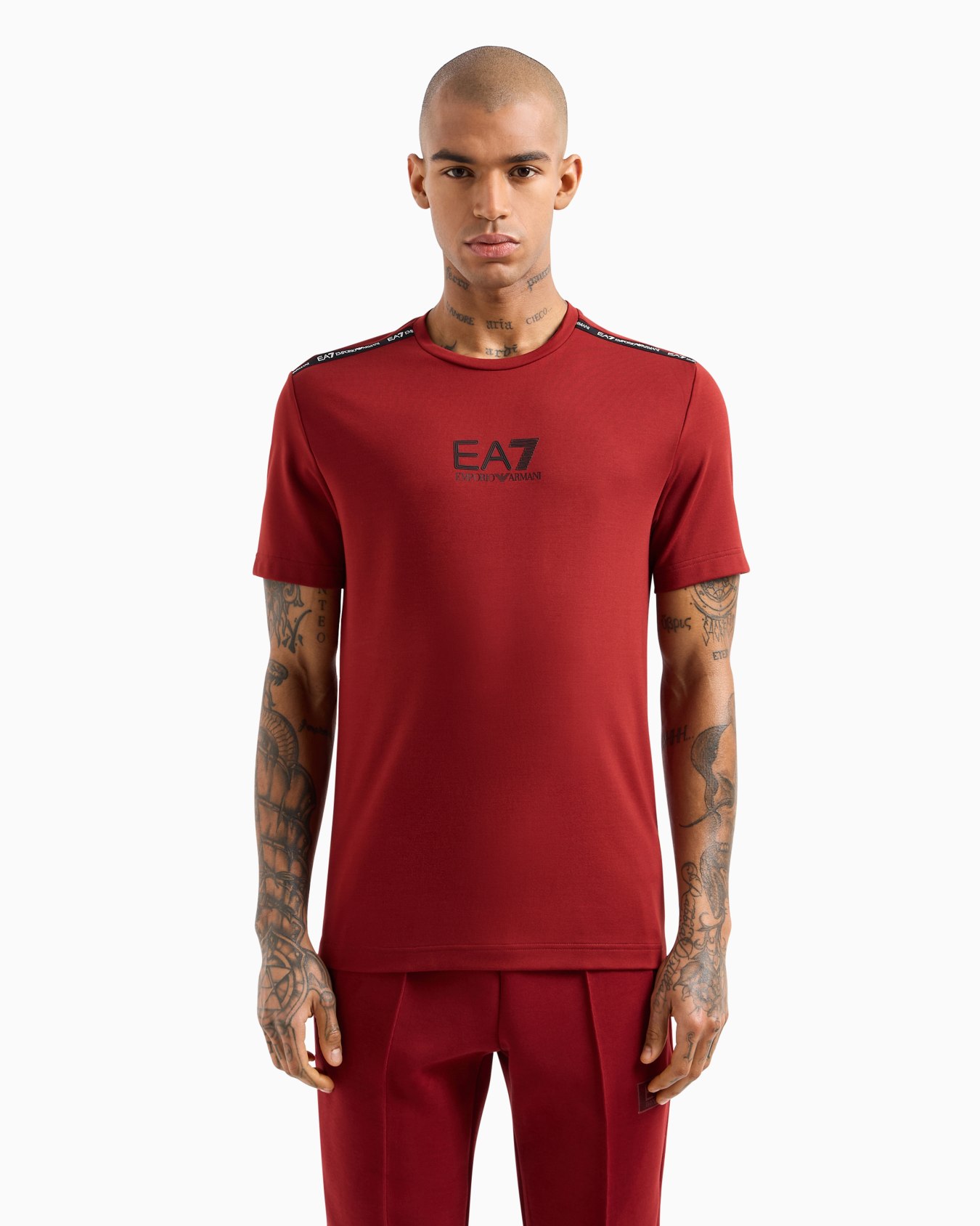 Logo Series crew-neck T-shirt in a stretch viscose blend Slide 1