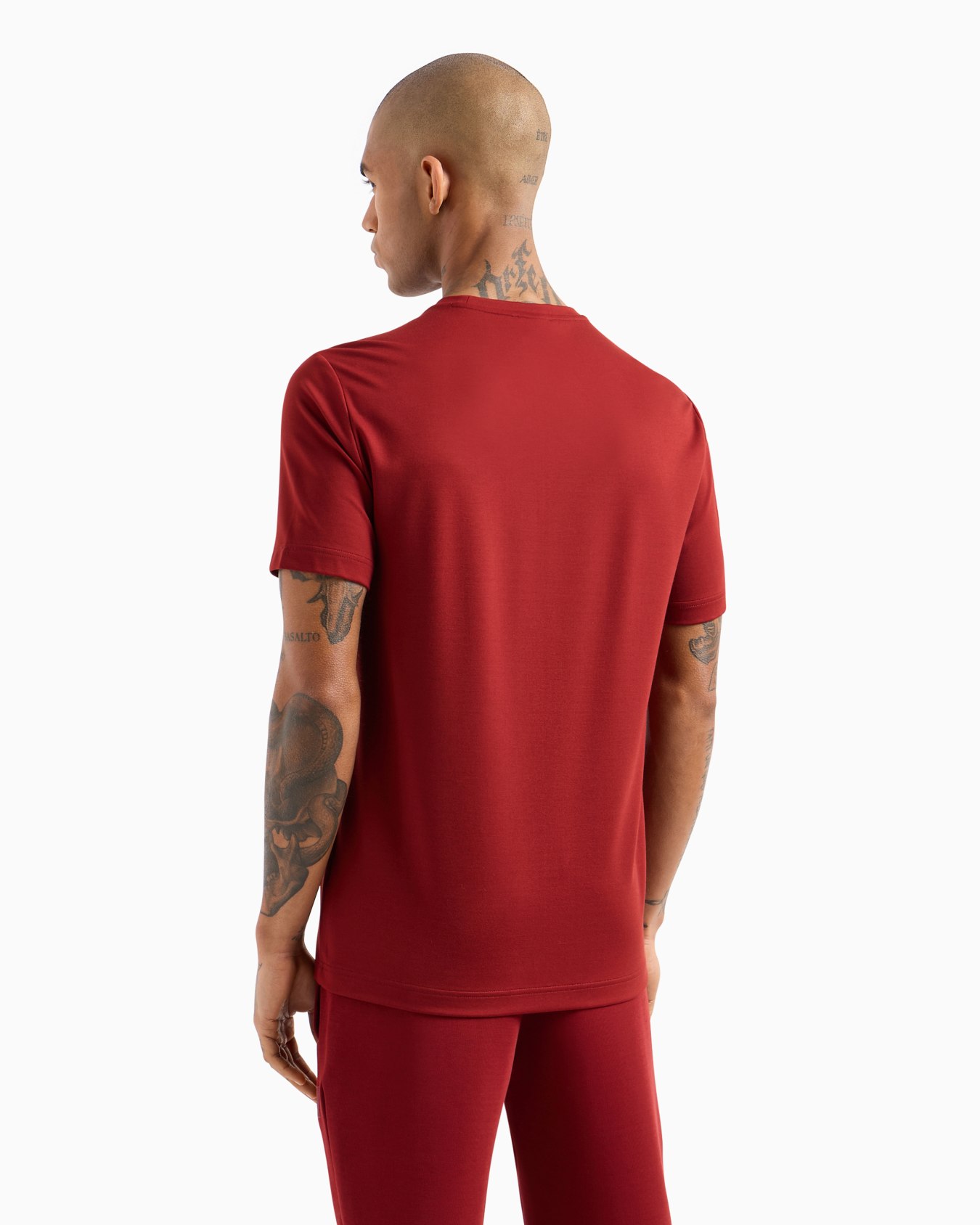 Logo Series crew-neck T-shirt in a stretch viscose blend Slide 2